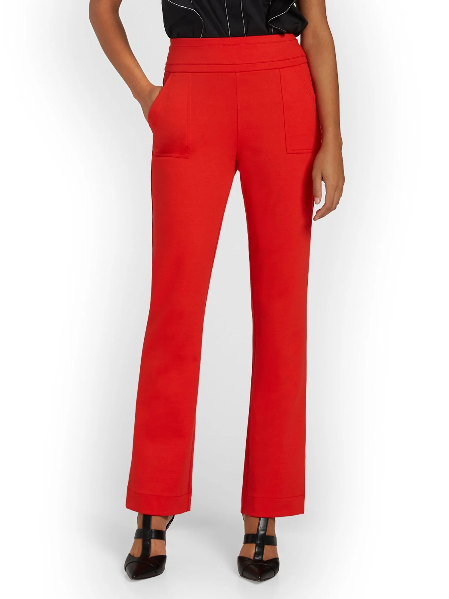 Pull-On Patch-Pocket Bootcut Ponte Pant - Superflex - Image 7