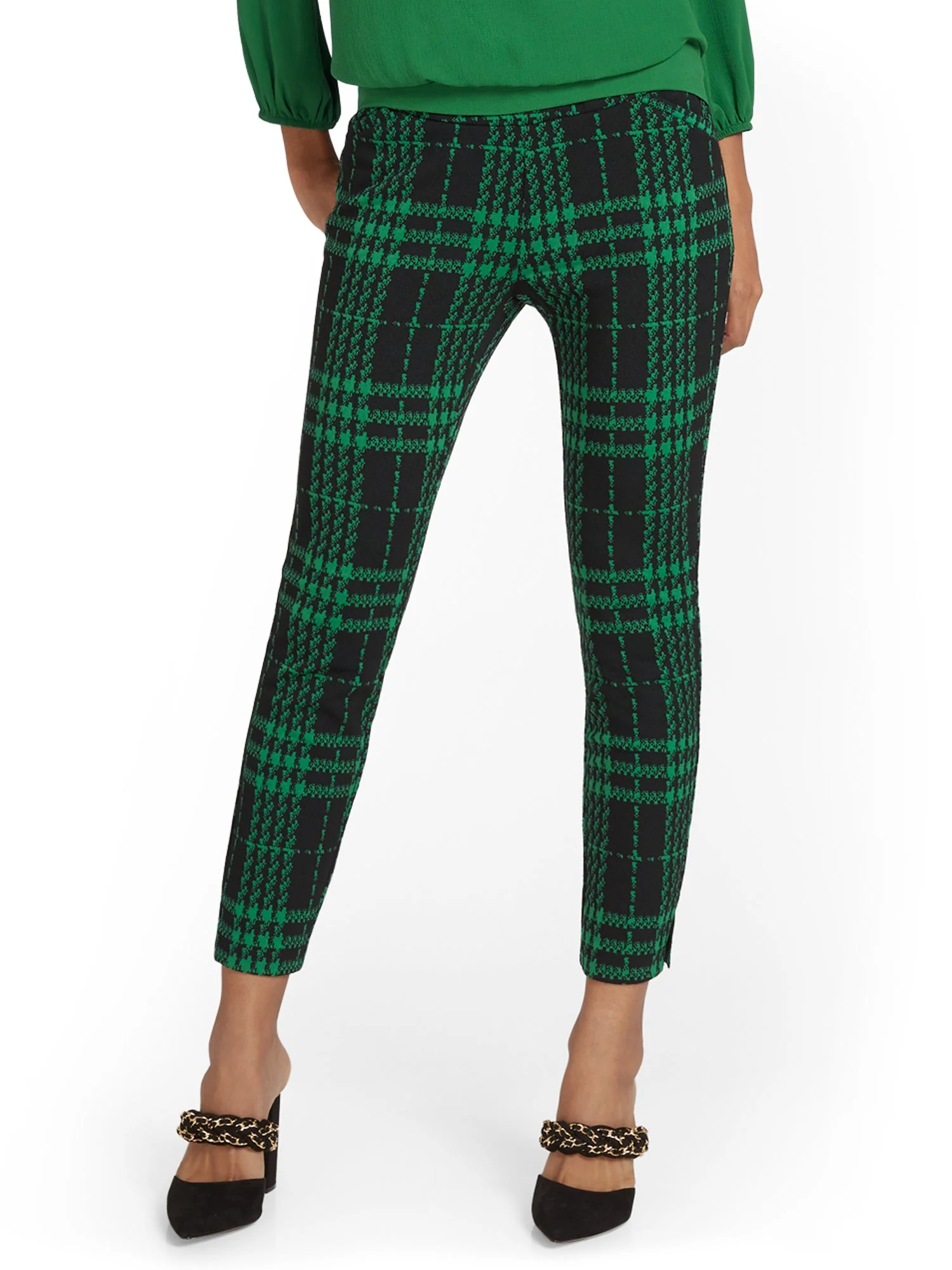 Pull-On Plaid Ankle Ponte Pant - Superflex - Image 8