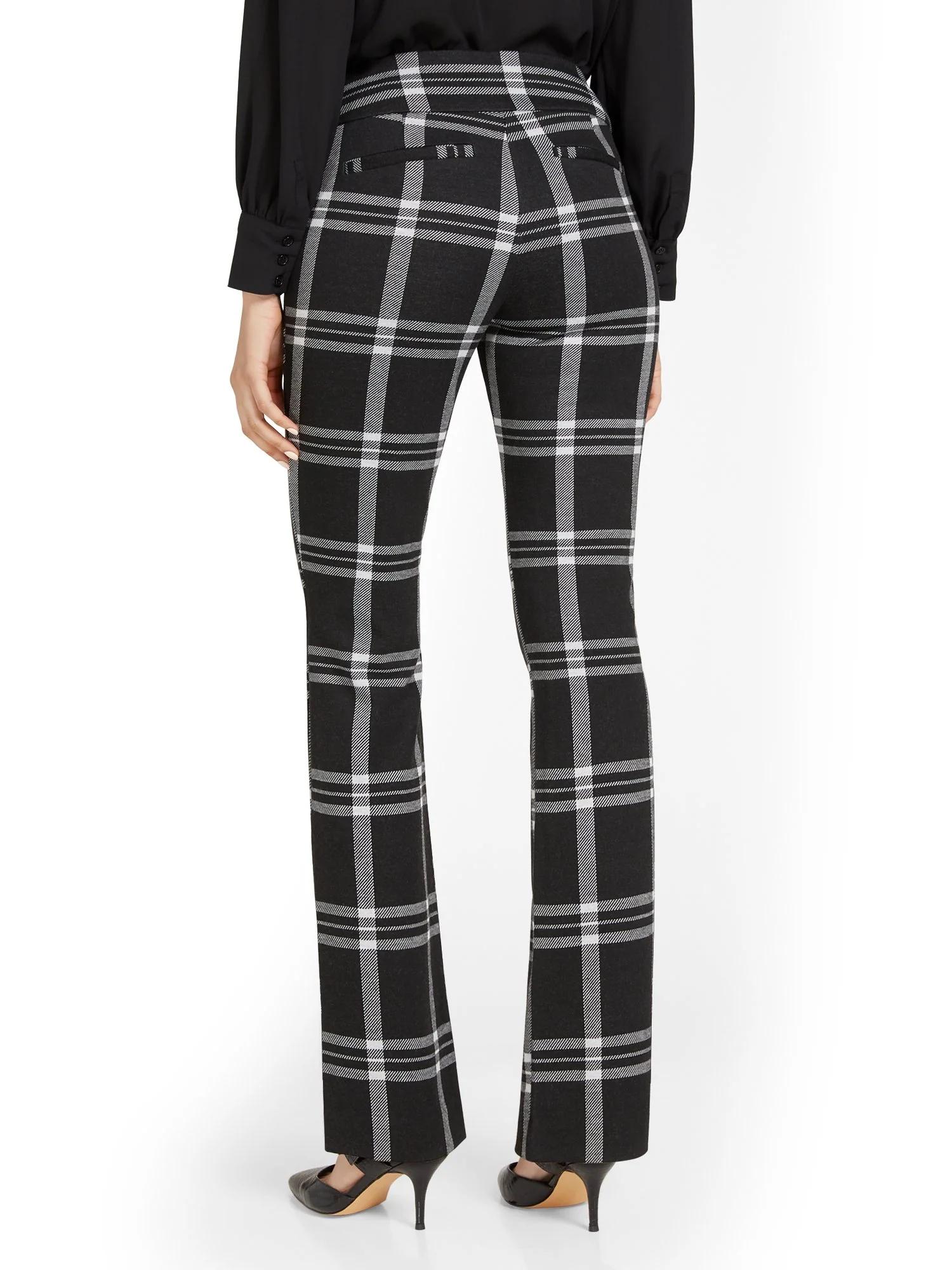 Pull-On Plaid Bootcut Ponte Pant - Superflex - Image 9