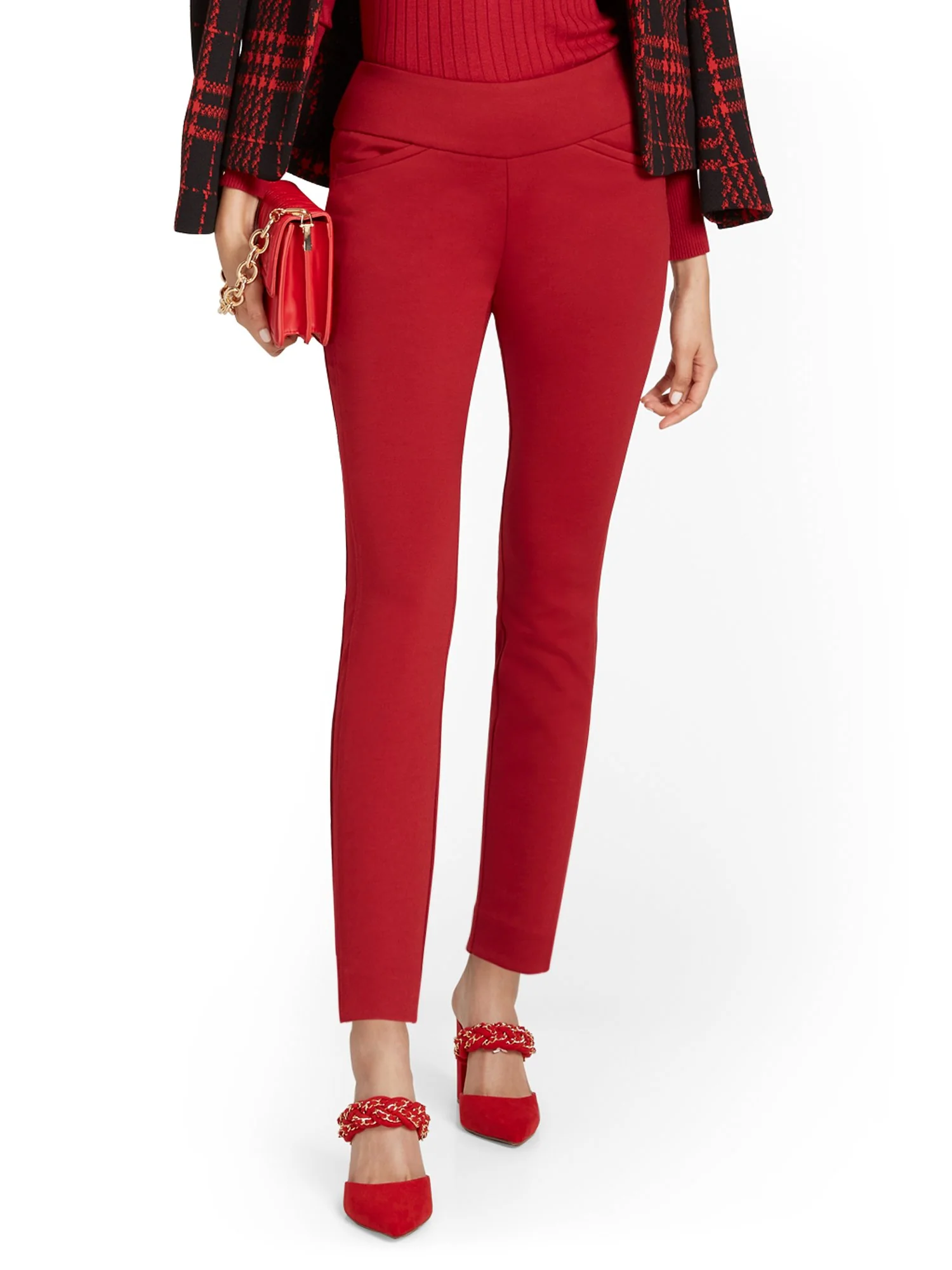 Pull-On Slim-Leg Ankle Ponte Pant - Superflex - Image 10
