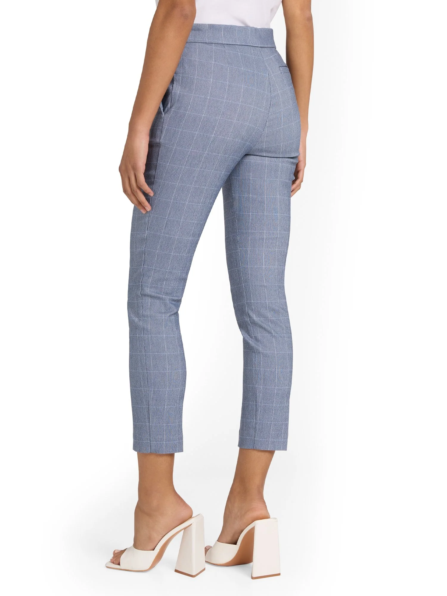 Chapter One Pull-On Windowpane-Print Capri Pant - Brands We Love - Image 3