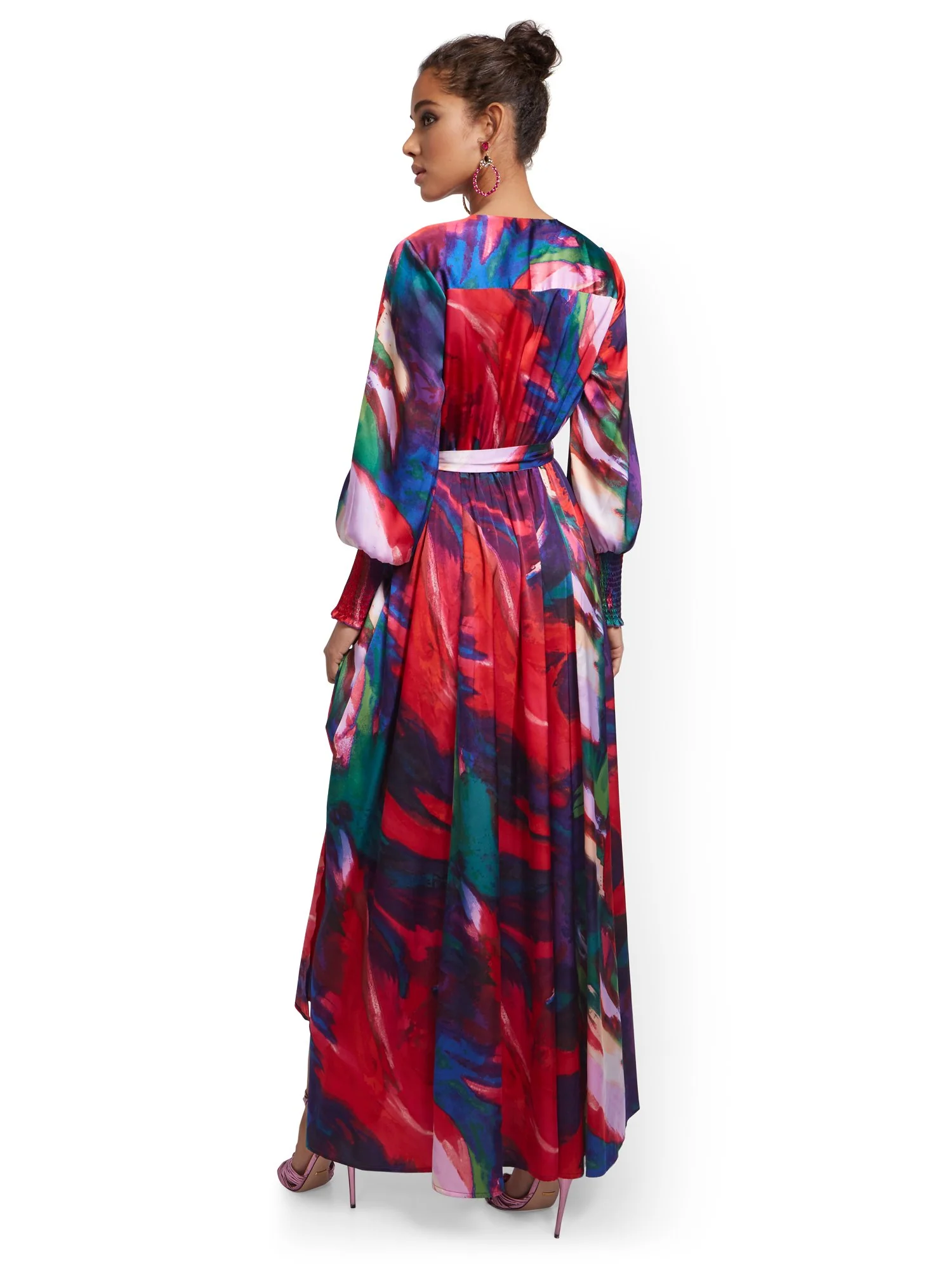Purple Faux Wrap Maxi Dress - Image 3