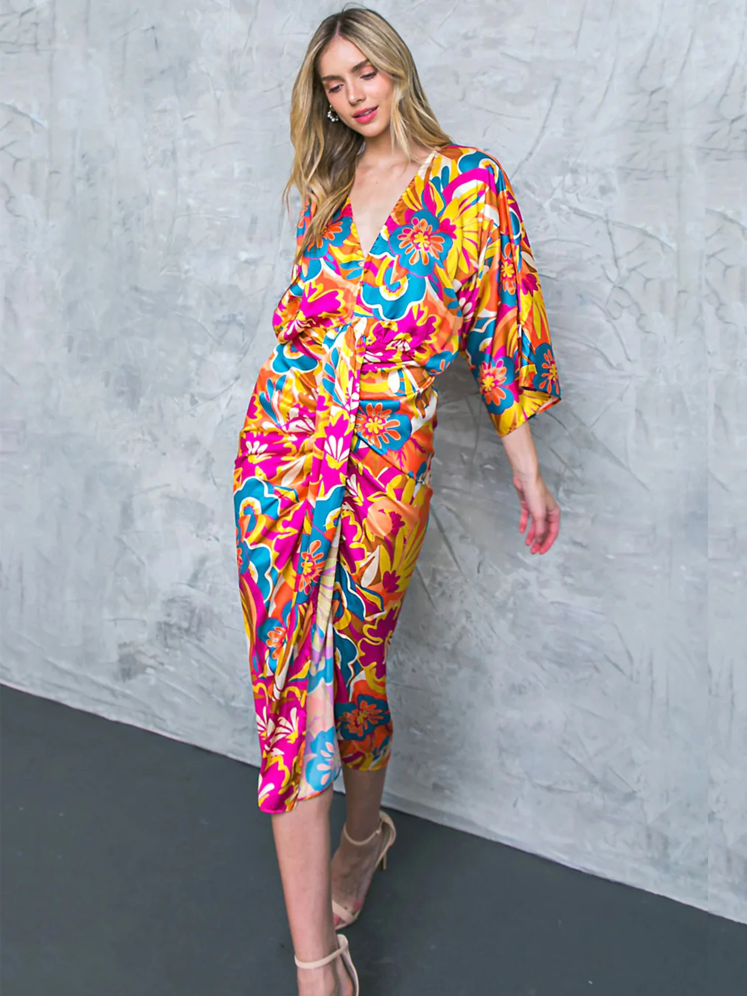 Flying Tomato Quarter Sleeve Abstract Print Dress - Brands We Love - Image 4