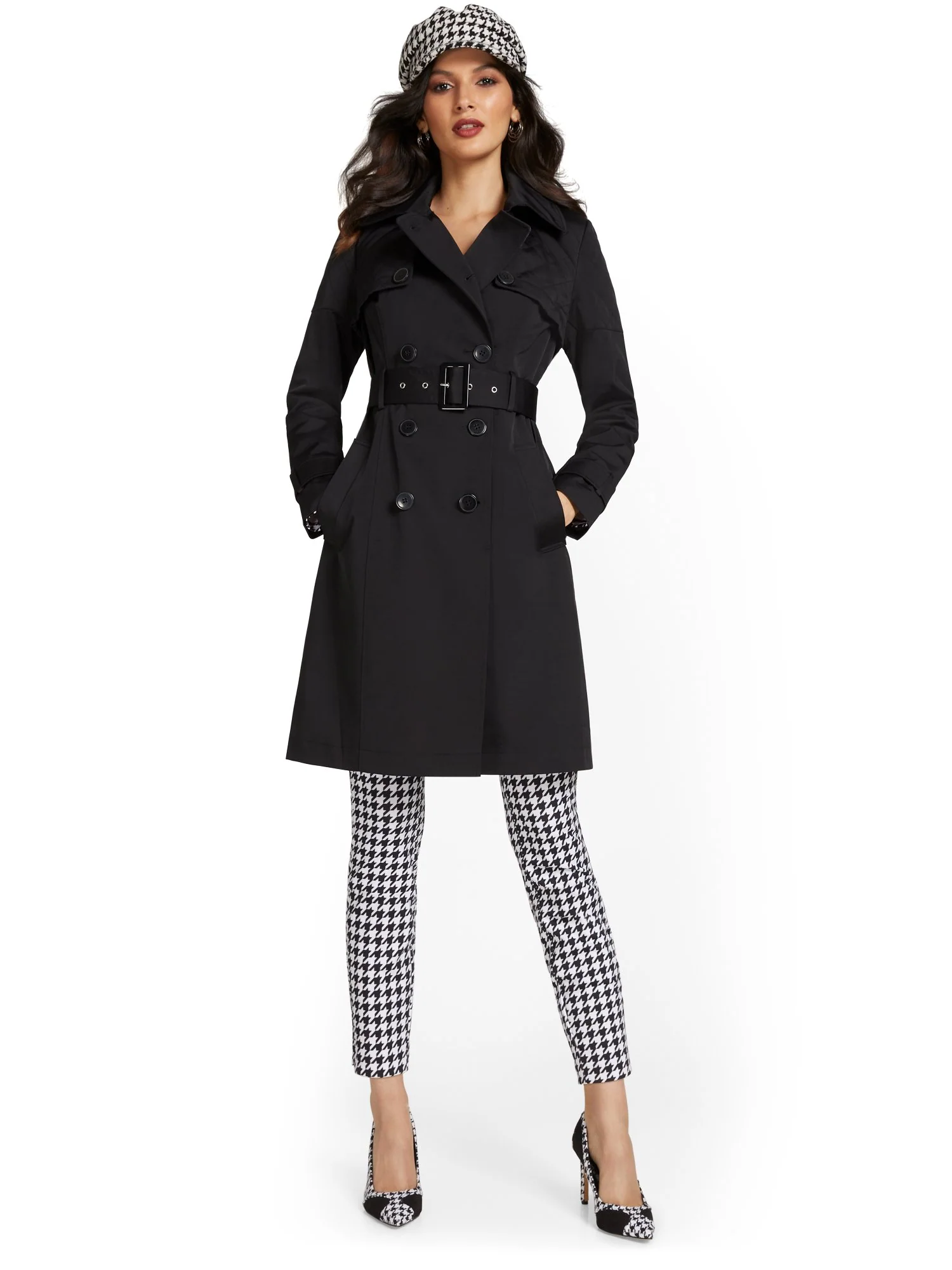 Quilted Belted Trenchcoat - City Trench Collection - Image 2
