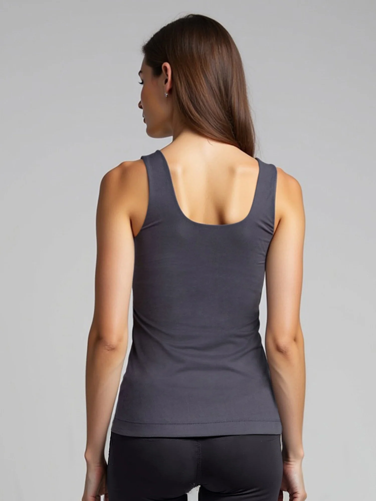 Sleeveless Buttersoft  Square Neck Tank Top - Image 3