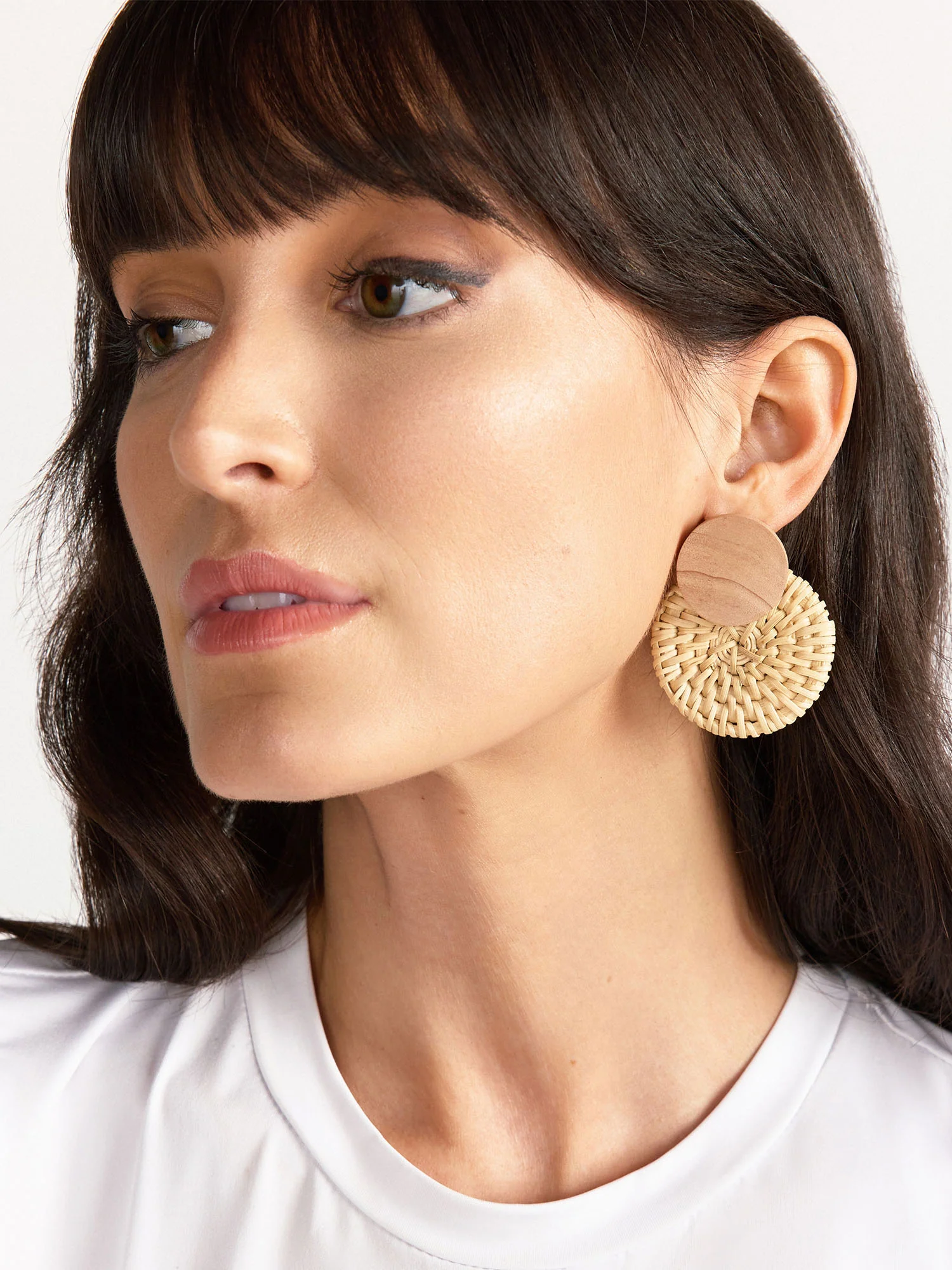 Raffia Wood Statement Earrings - Image 3