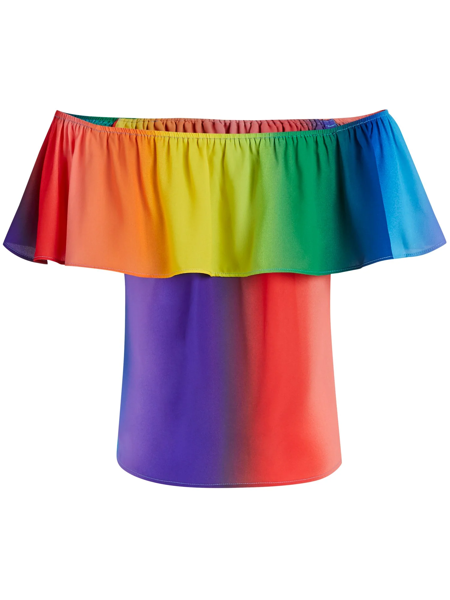 Rainbow Flounced Off-The-Shoulder Top - 7th Avenue - Image 3