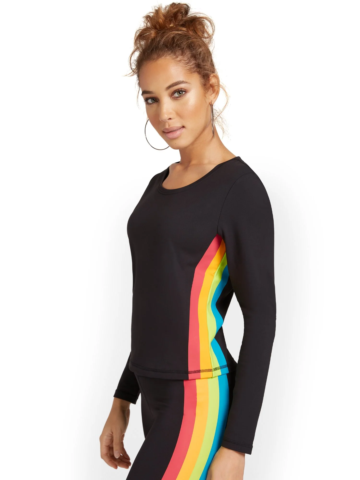 Rainbow-Stripe Yoga Top - City Contour