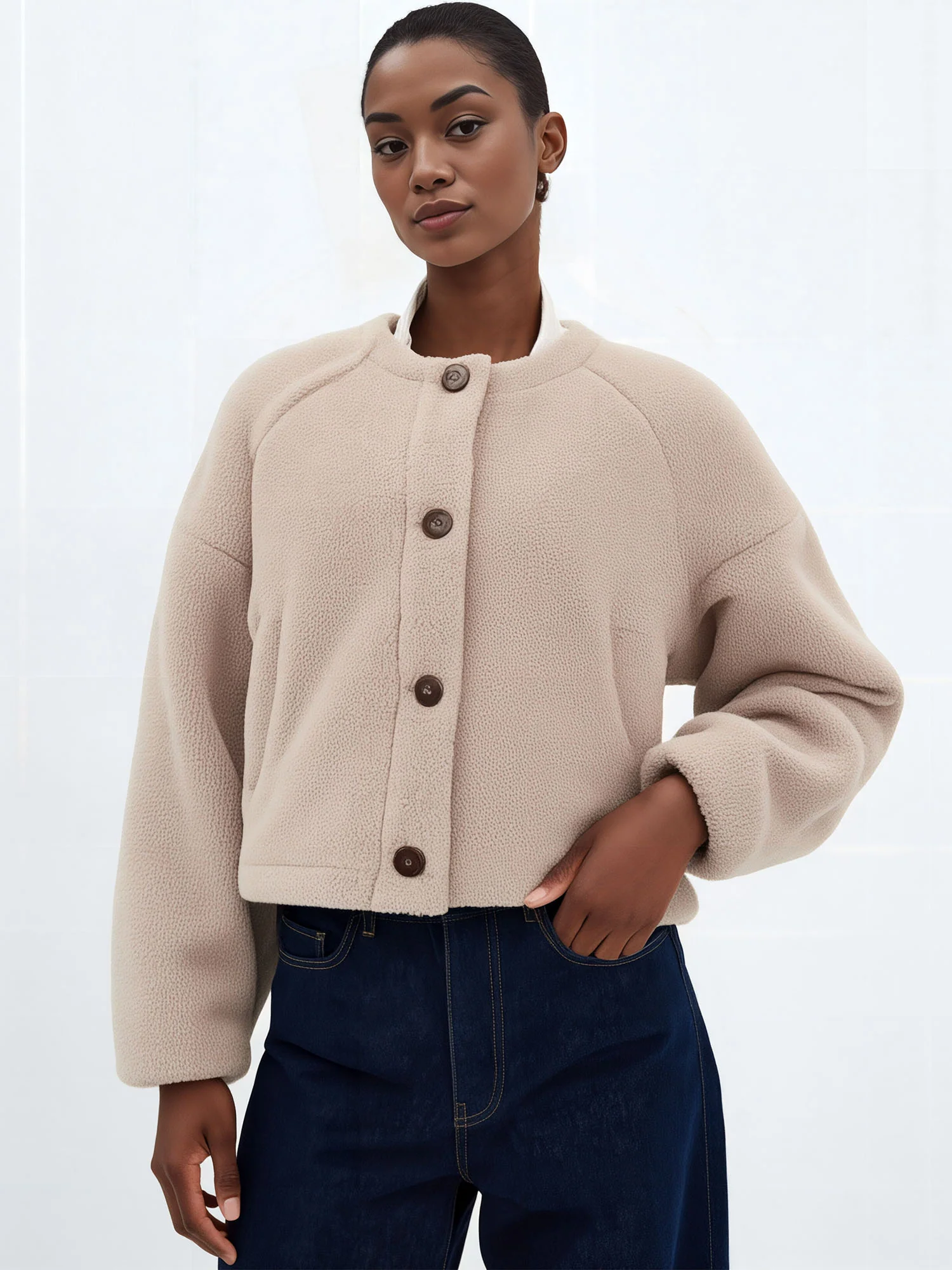 Rebel Sherpa Button Front Jacket