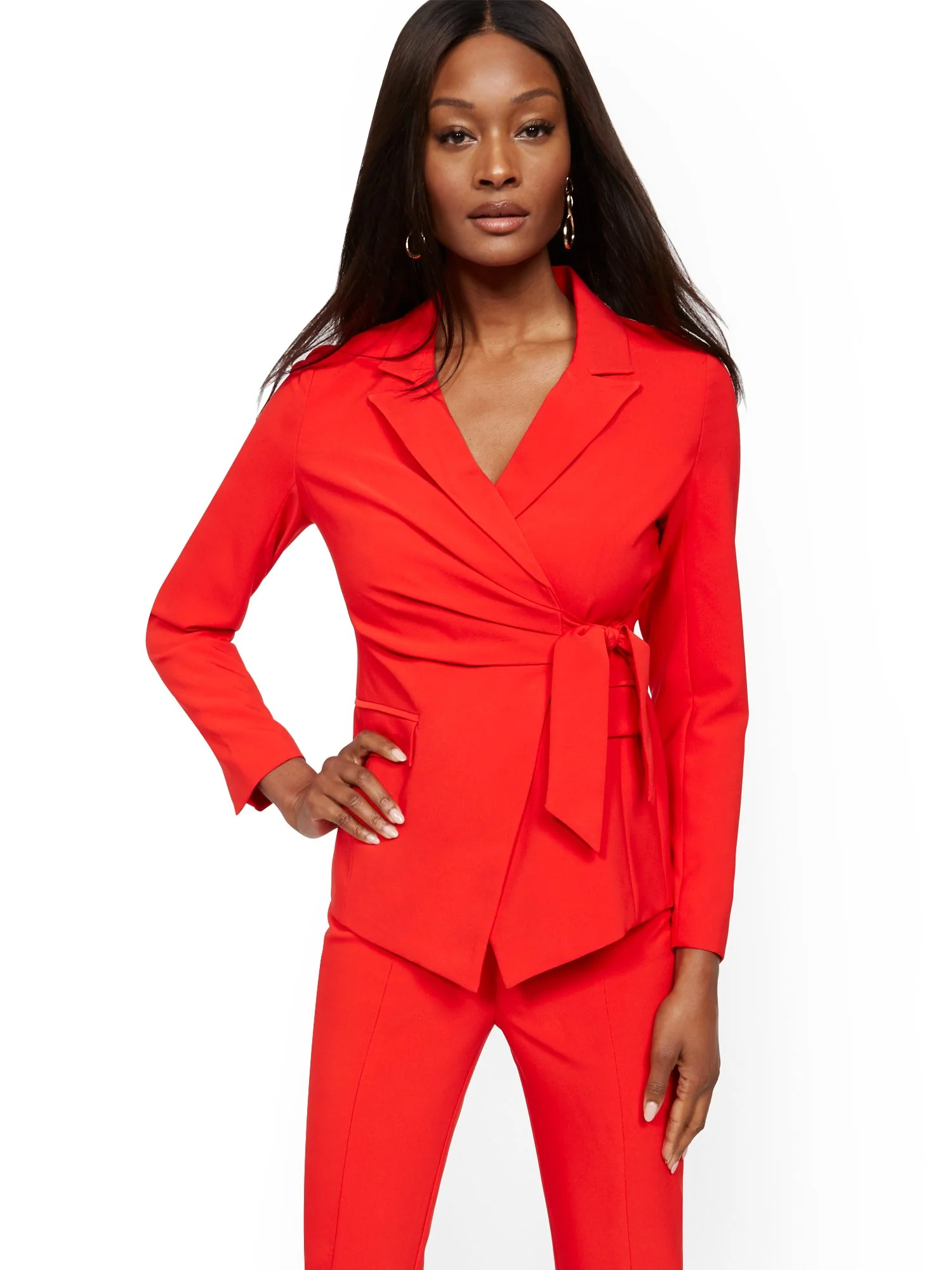 Red Belted Blazer - 7th Avenue - Image 2