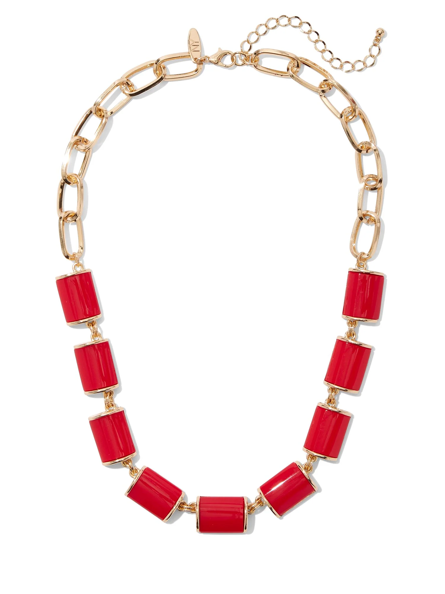 Red Enamel Statement Necklace
