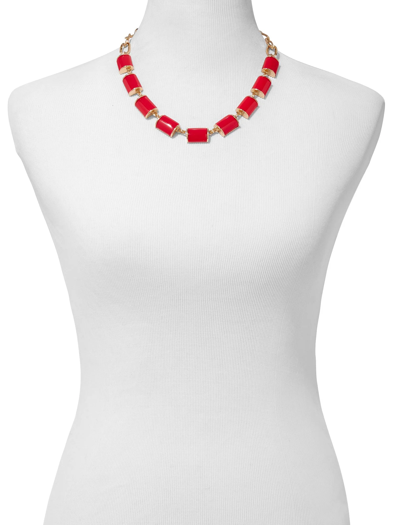 Red Enamel Statement Necklace - Image 2