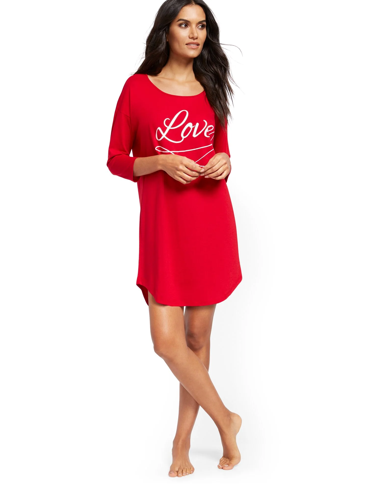Red 'Love' Sleep Dress - Image 4