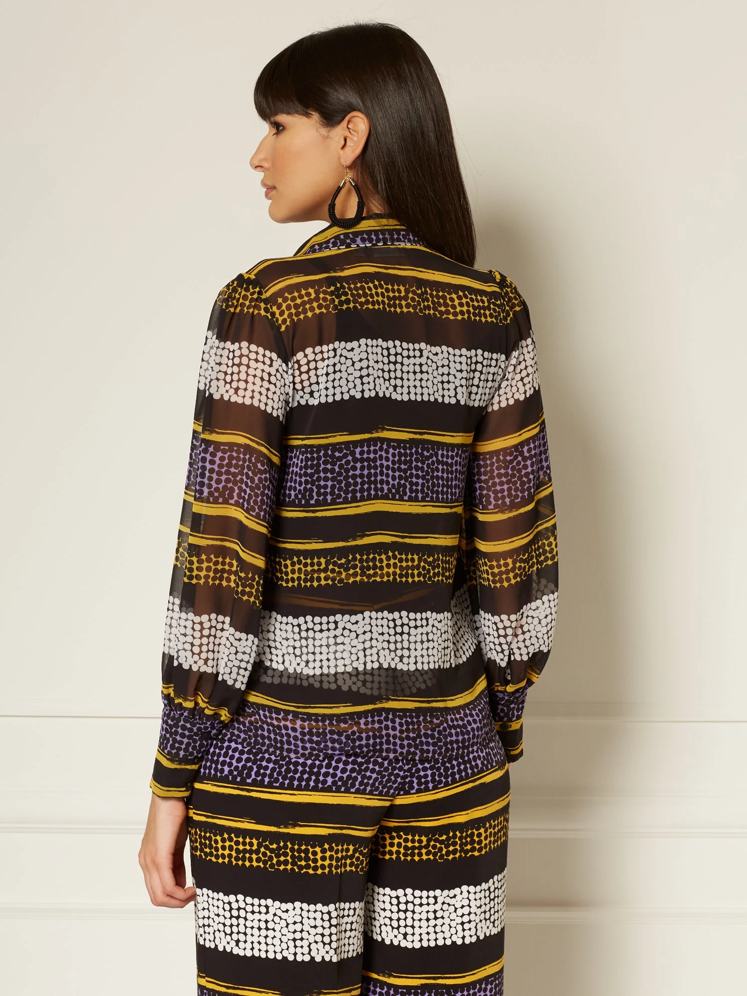 Reva Mixed-Print Blouse - Eva Mendes Collection - Image 3