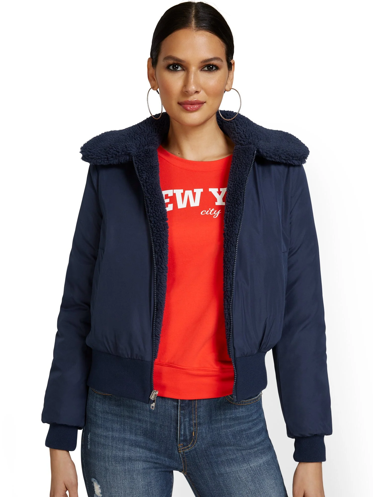 Reversible Teddy Bomber Jacket - Image 3