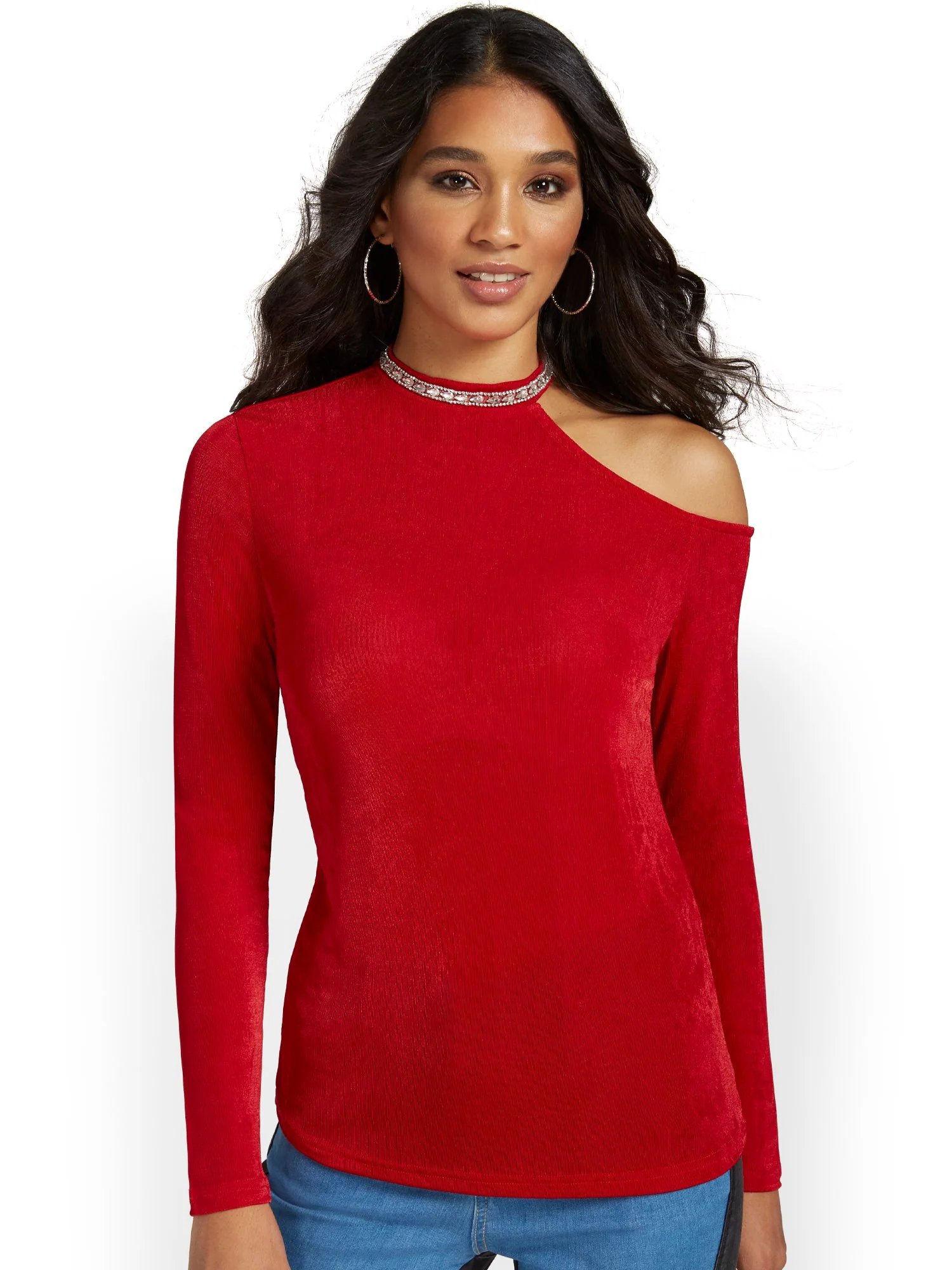 Rhinestone Cut-Out Top - Image 2