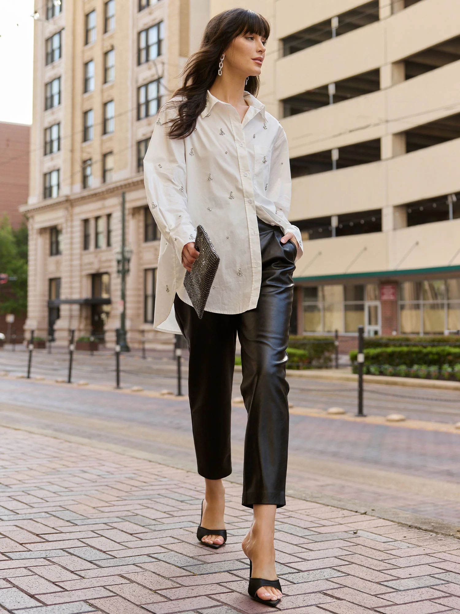 B Blue Collection Rhinestone Embellished Button Front Shirt - Brands We Love - Image 2