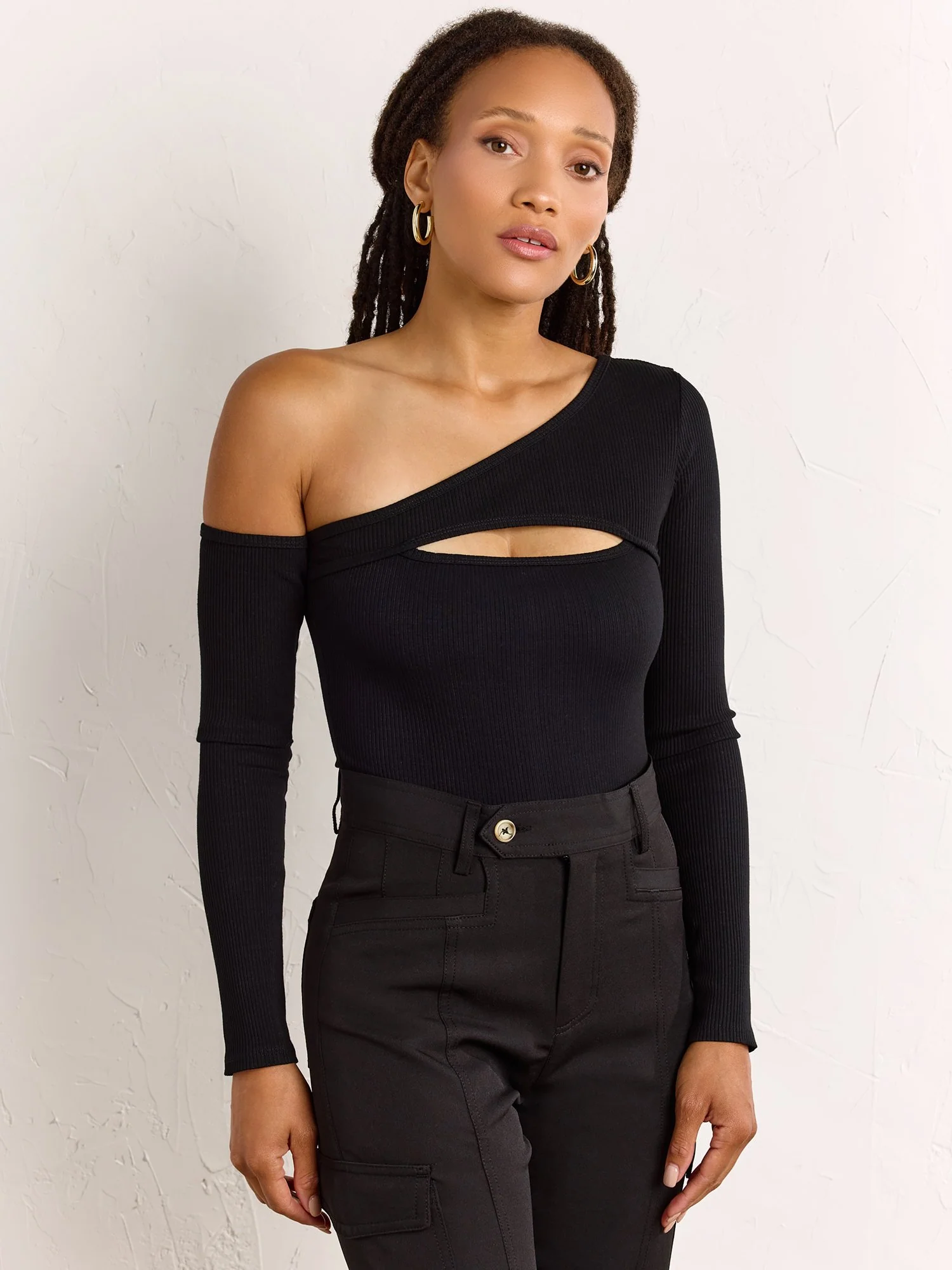 Rib Off-The-Shoulder Bodysuit - Image 3