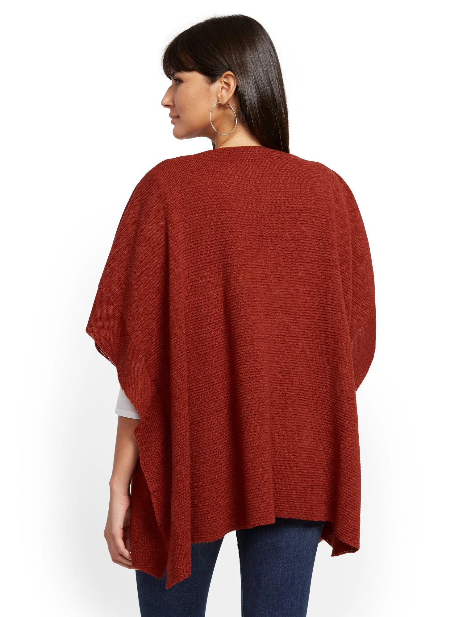 Ribbed-Knit Poncho - Image 7