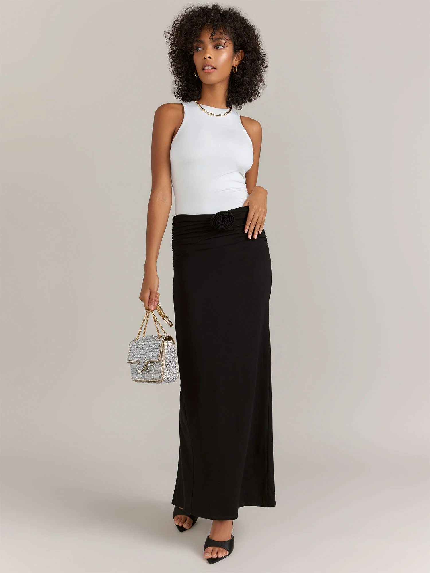 Fore Collection Rosette Maxi Skirt - Brands We Love - Image 2
