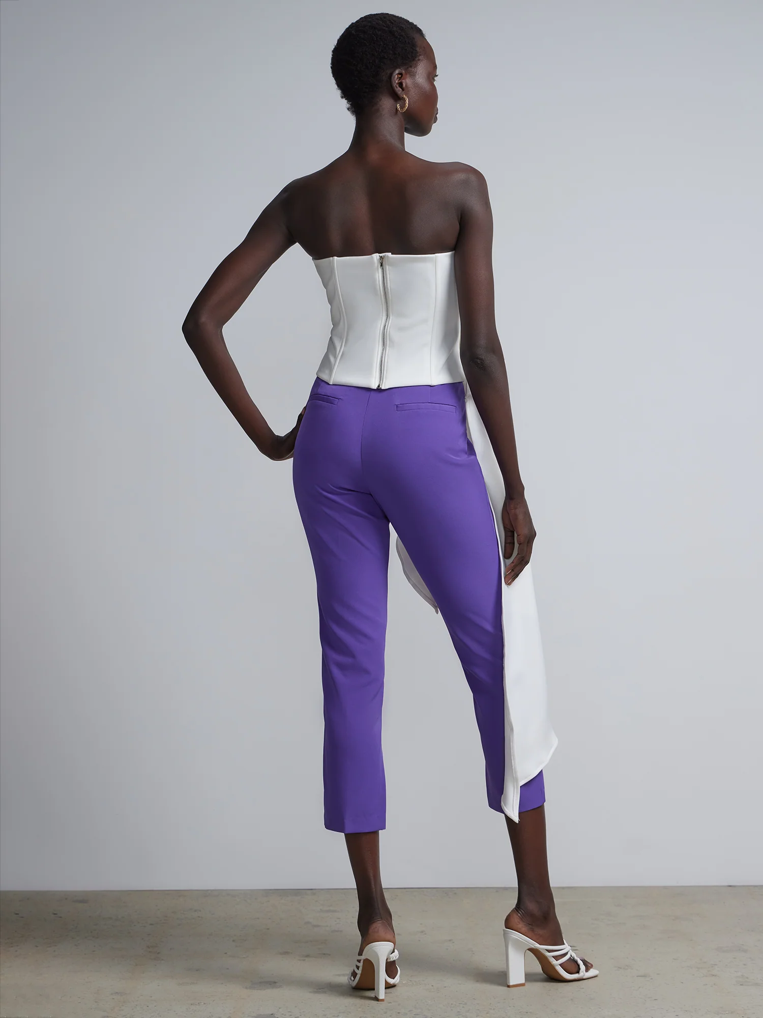 Rosette-Detail Strapless Scuba Top - Image 3