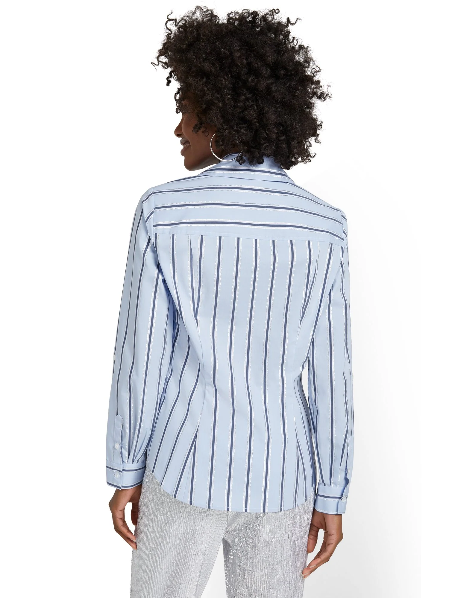 Ruched-Front Madison Shirt - Striped - Image 3