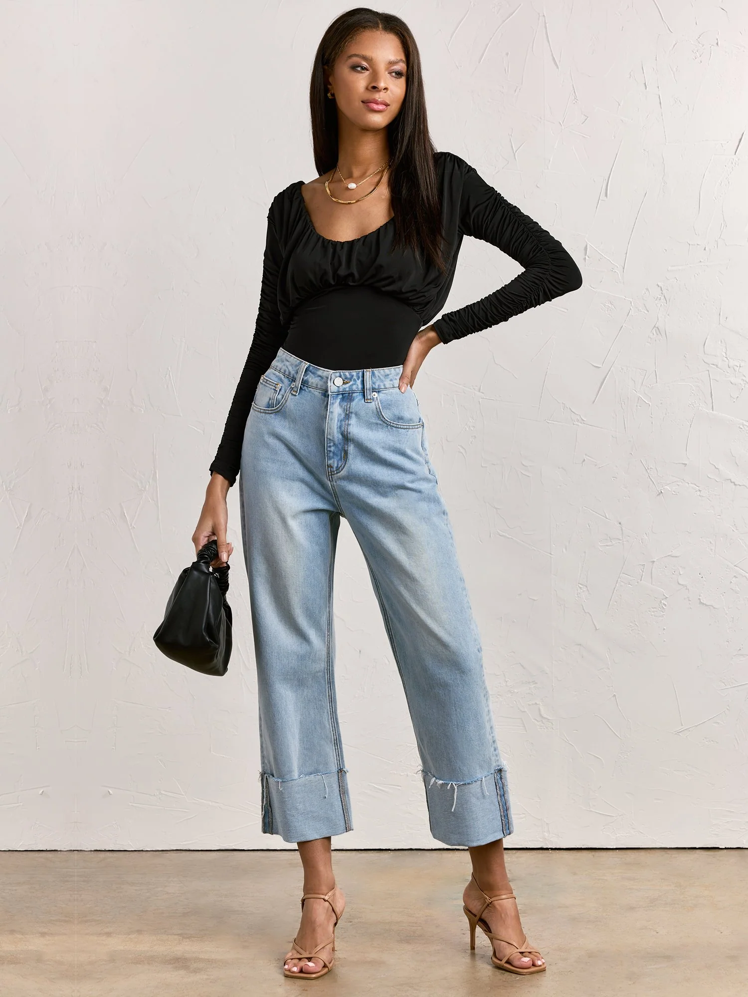 Ruched Long-Sleeve Bodysuit - Image 3