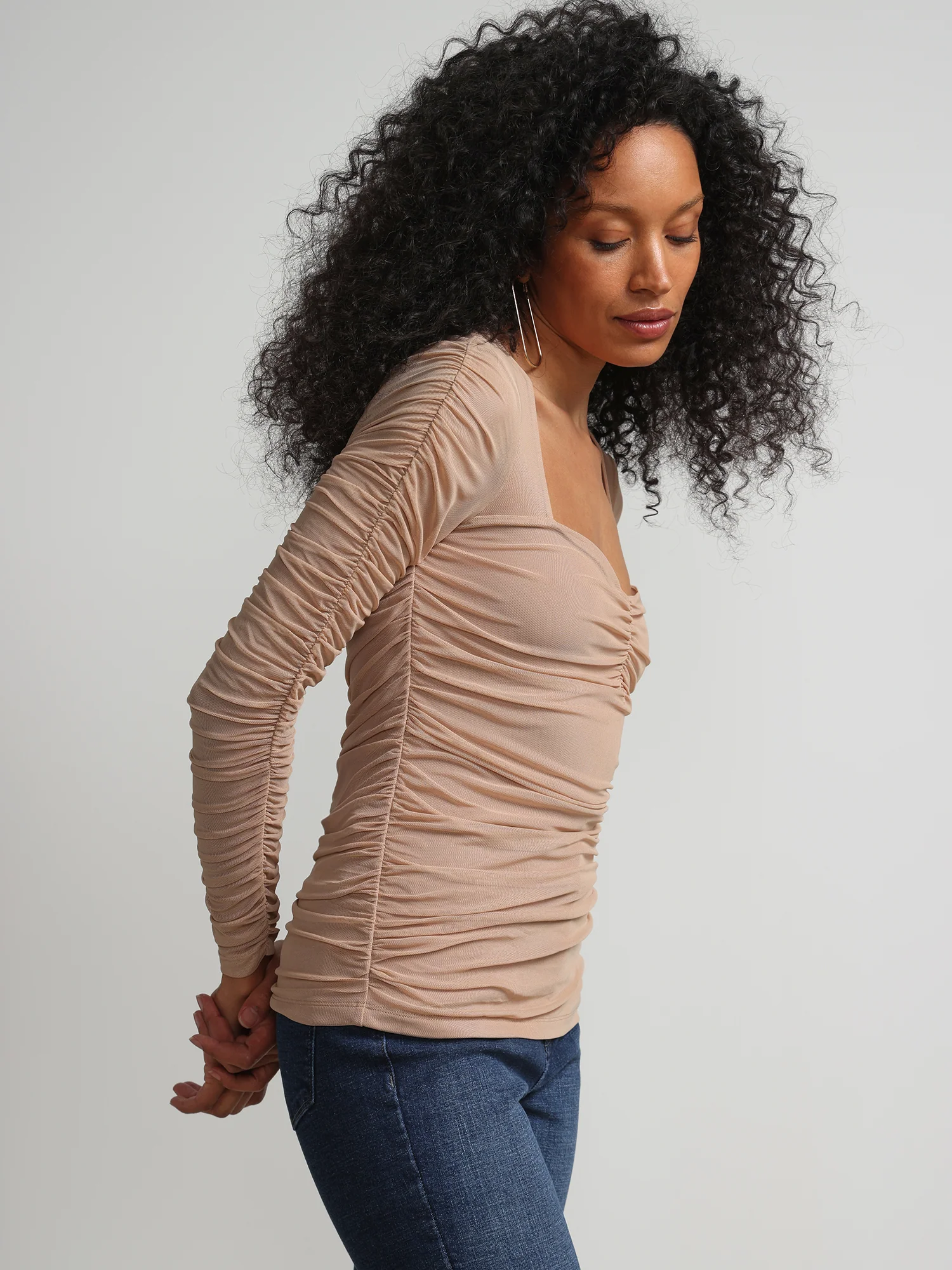 Ruched Mesh Top - Contour Knits - Image 6