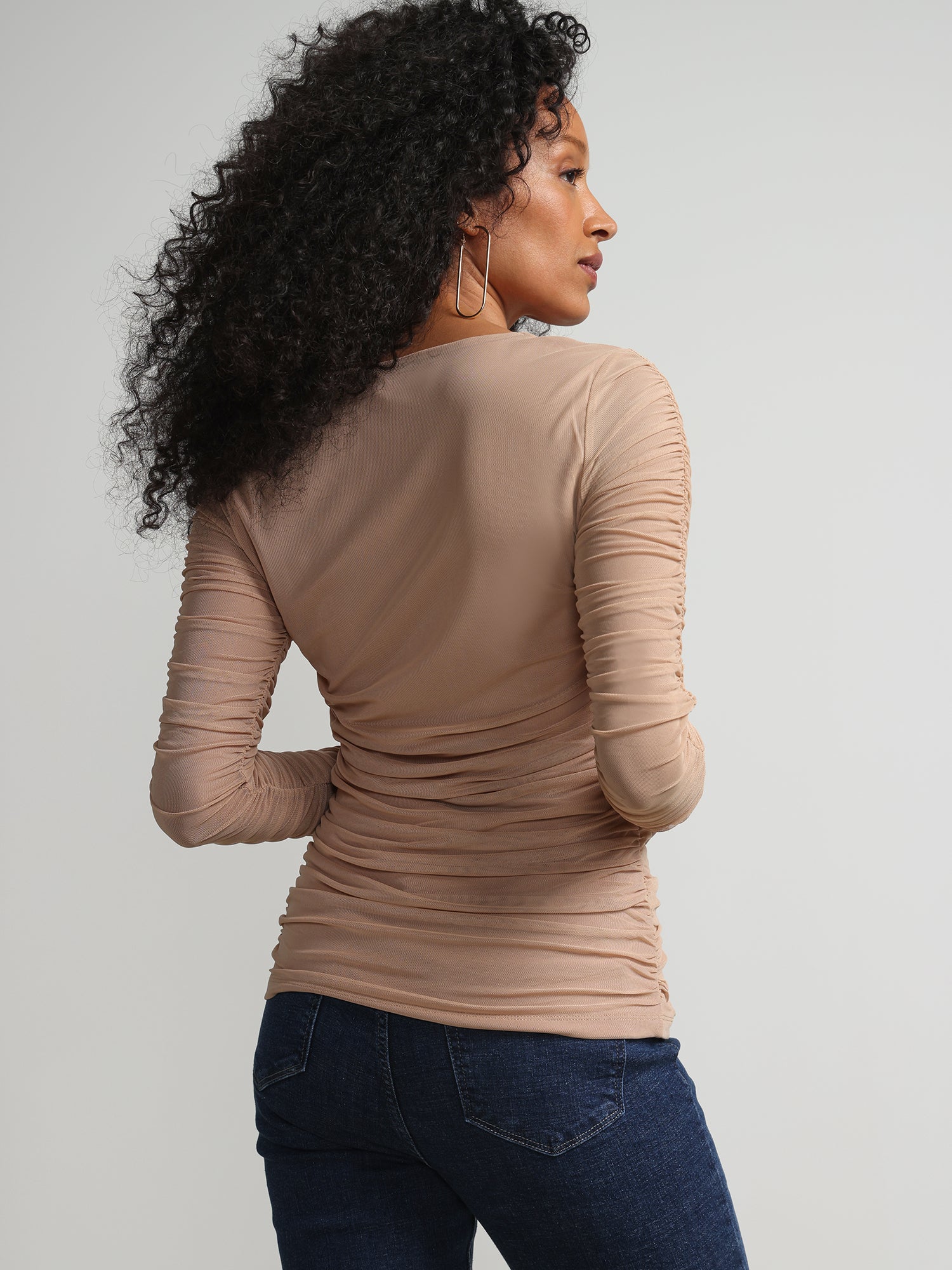 Ruched Mesh Top - Contour Knits - Image 7