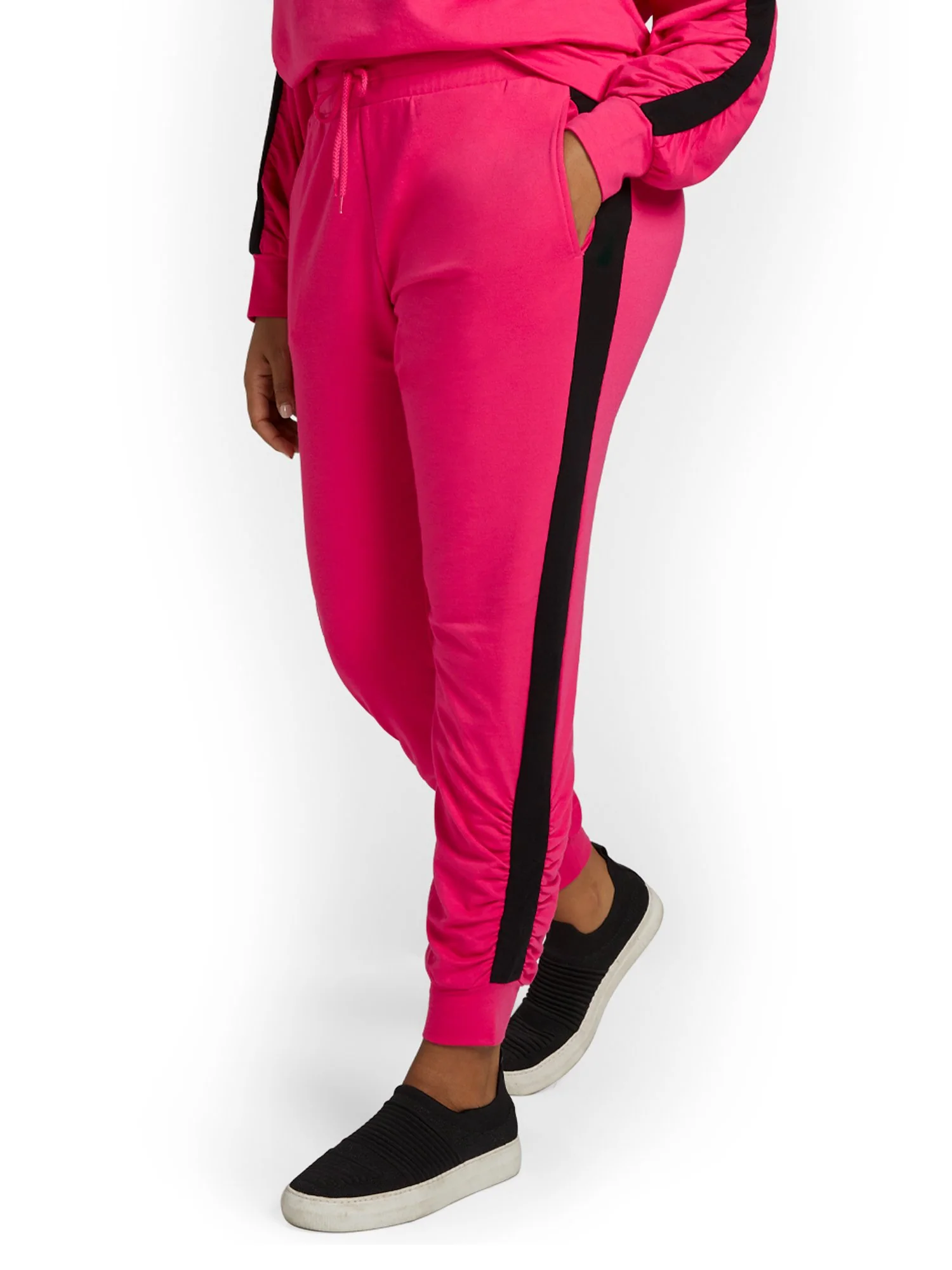 Ruched Side-Stripe French Terry Jogger Pant - Image 2