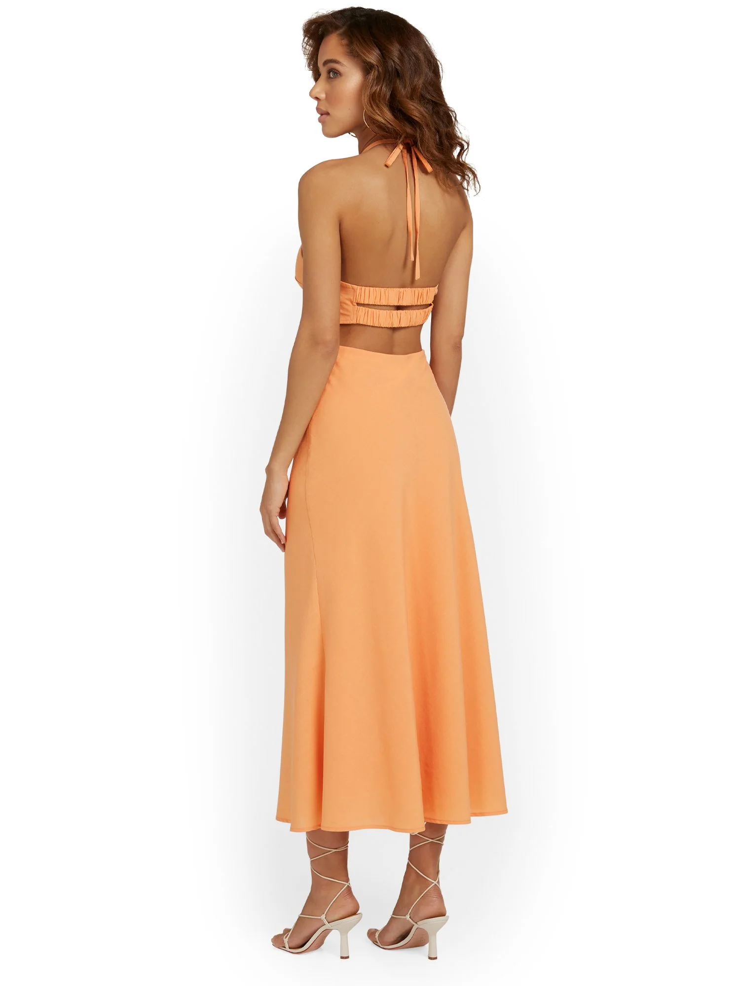 Emory Park Ruched Strap Halterneck Maxi Dress - Brands We Love - Image 3