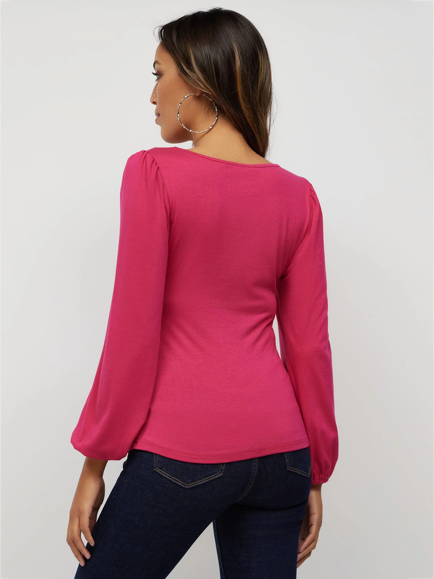 Ruched V-Neck Blouse - Image 2