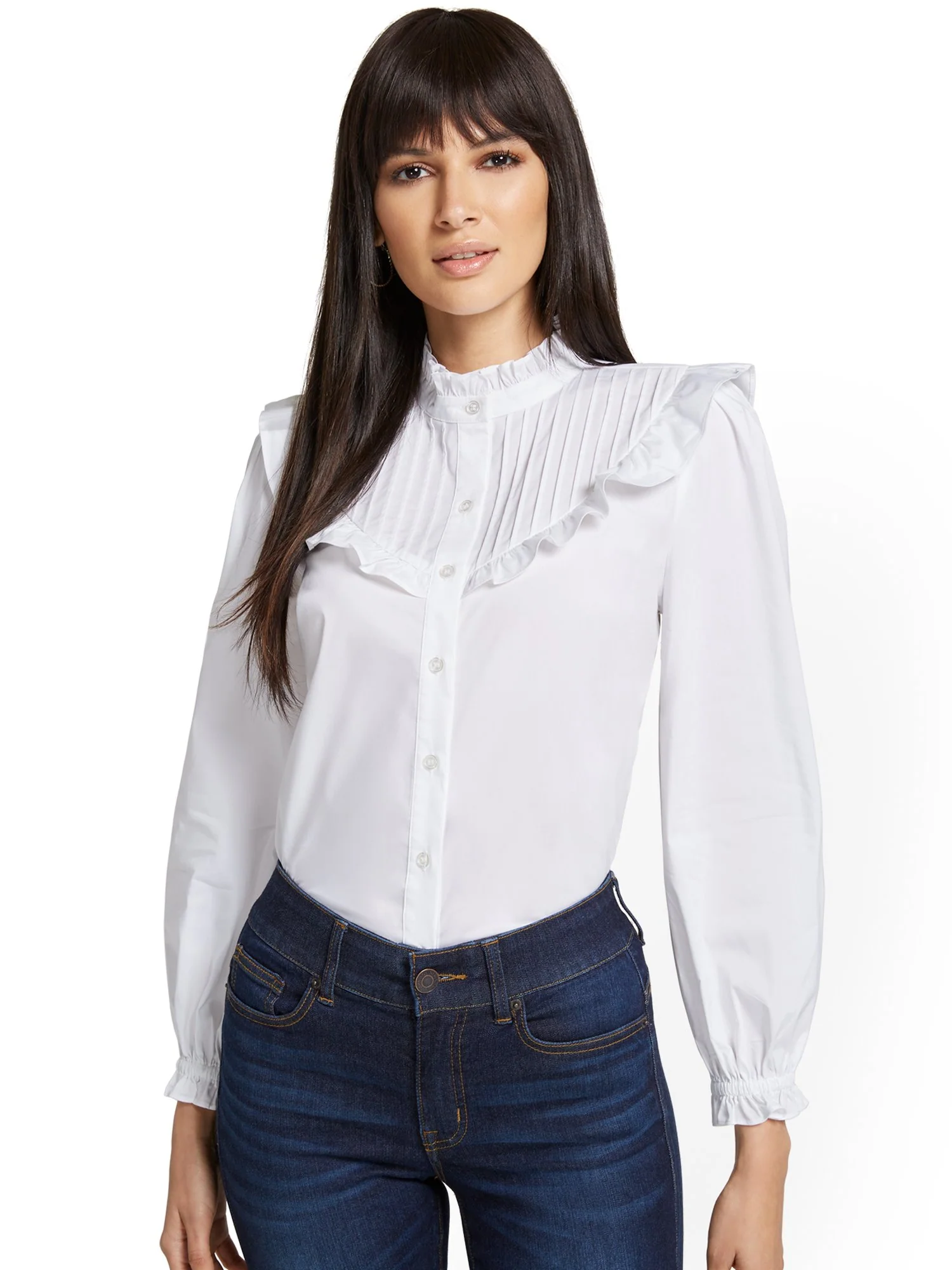 Ruffle Button-Down Top - Image 2