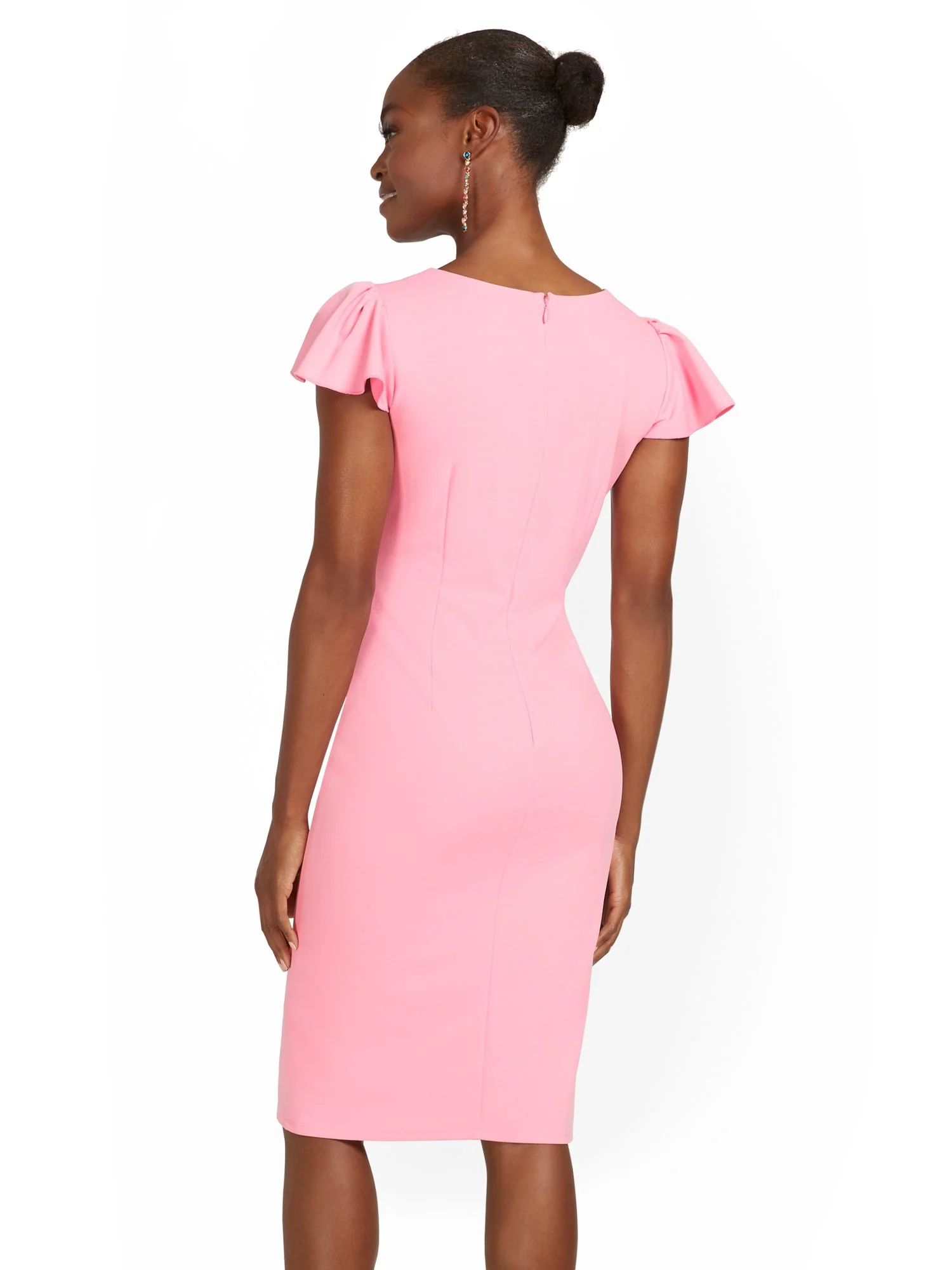 Ruffle Cap-Sleeve Sheath Dress - Magic Crepe® - Image 3
