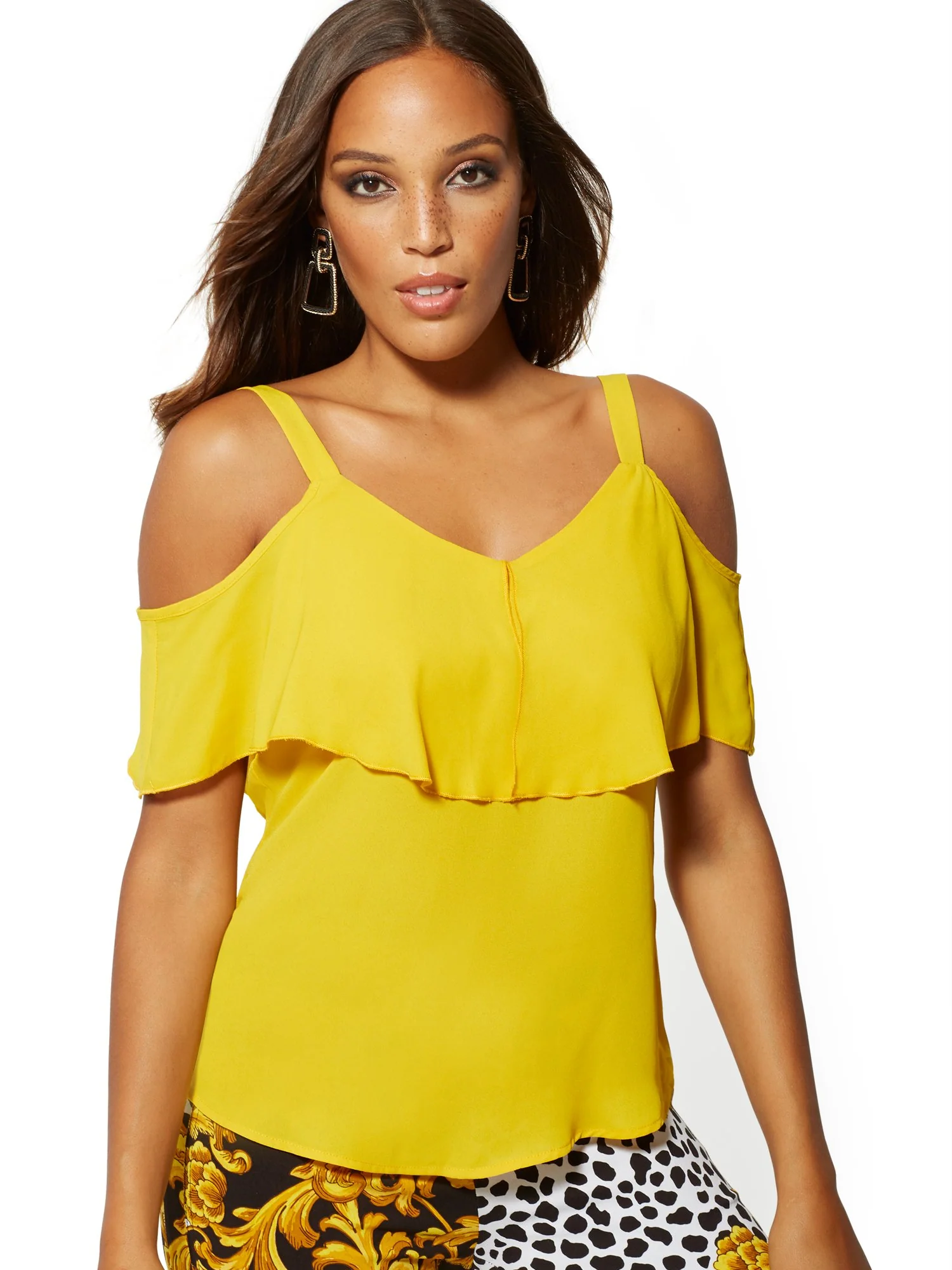Ruffle Cold-Shoulder Top - Image 33