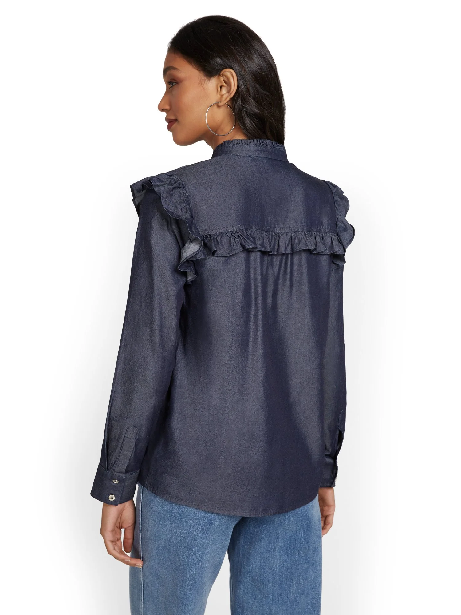 Ruffle Denim Top - Image 3