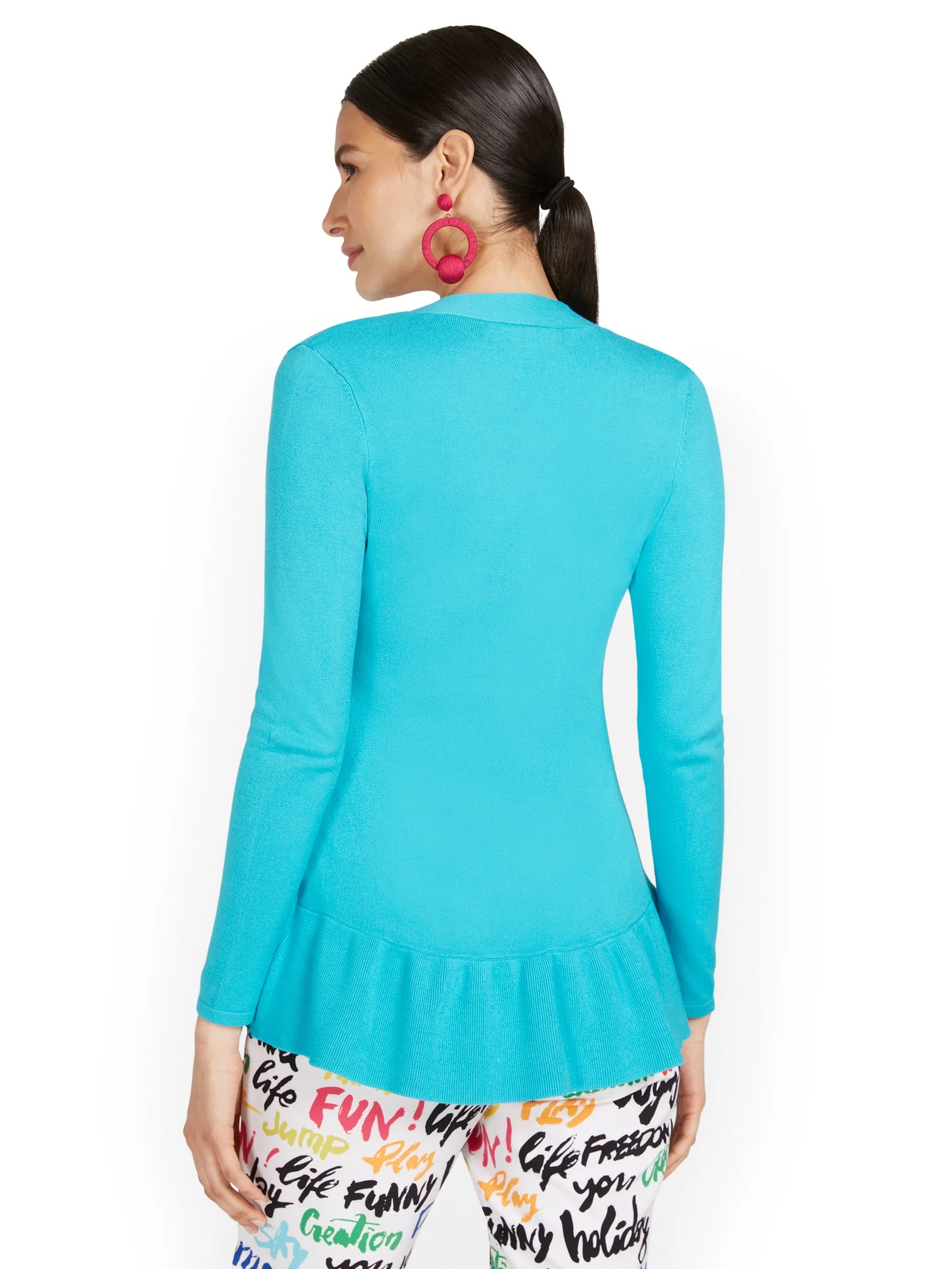Ruffle-Front Flyaway Cardigan - Image 19