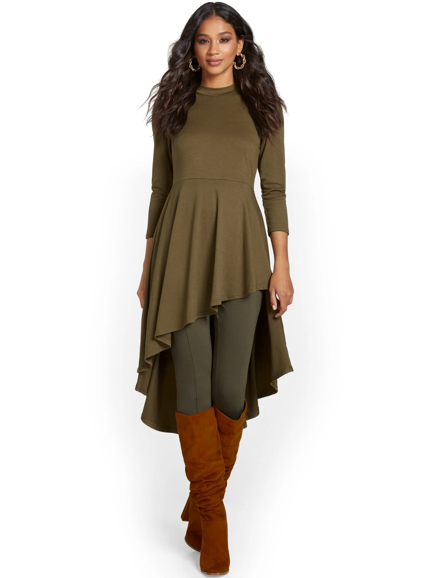 Ruffle High-Low Tunic Top - Image 5