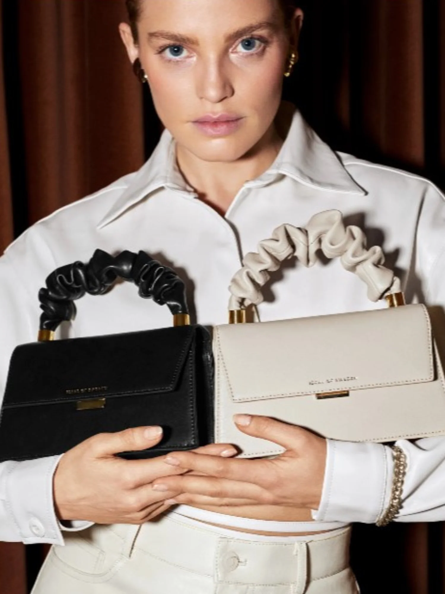 Ideal Of Sweden Ruffle Noir Top-Handle Bag - Brands We Love - Image 5