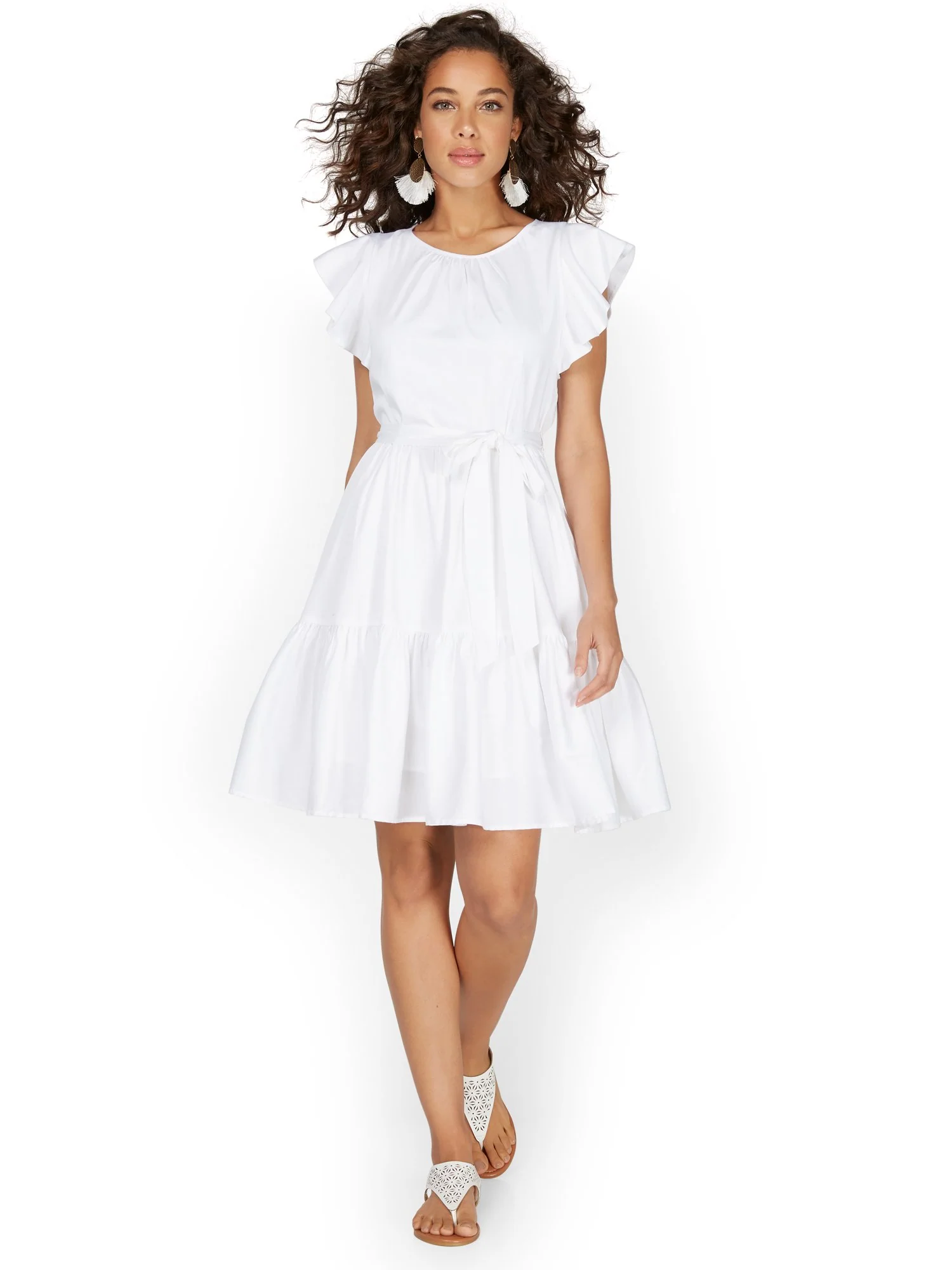 Ruffle Poplin Dress - Image 2