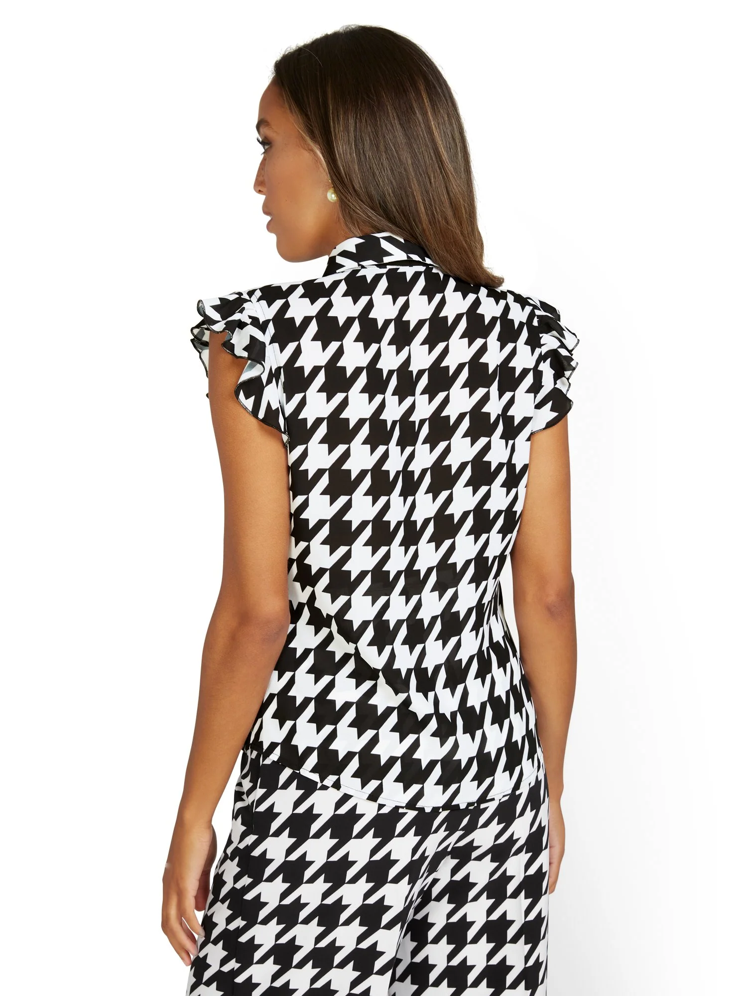 Ruffle-Sleeve Bow Blouse - Image 3