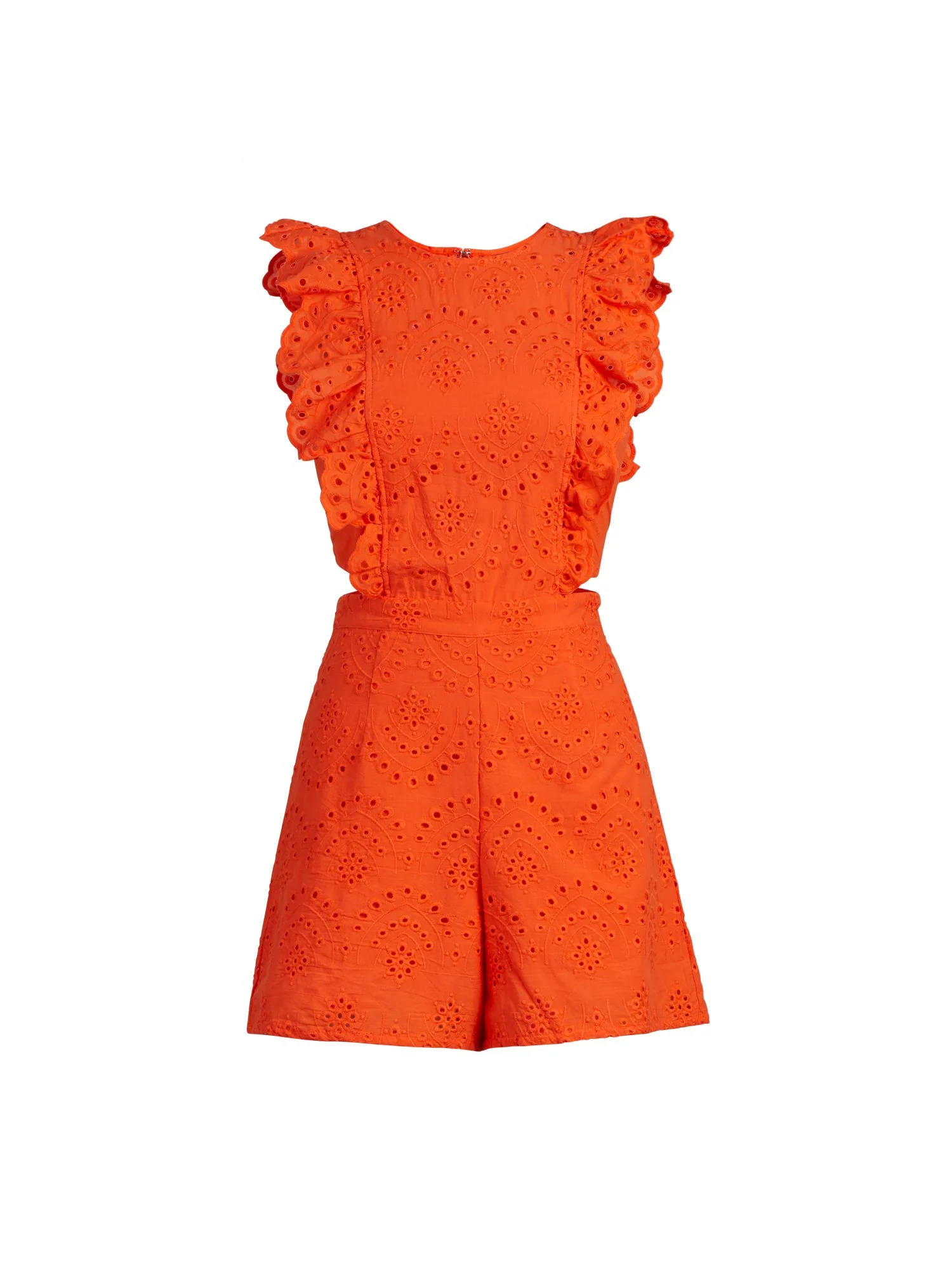 Ruffle-Sleeve Eyelet Cotton Romper - Image 5