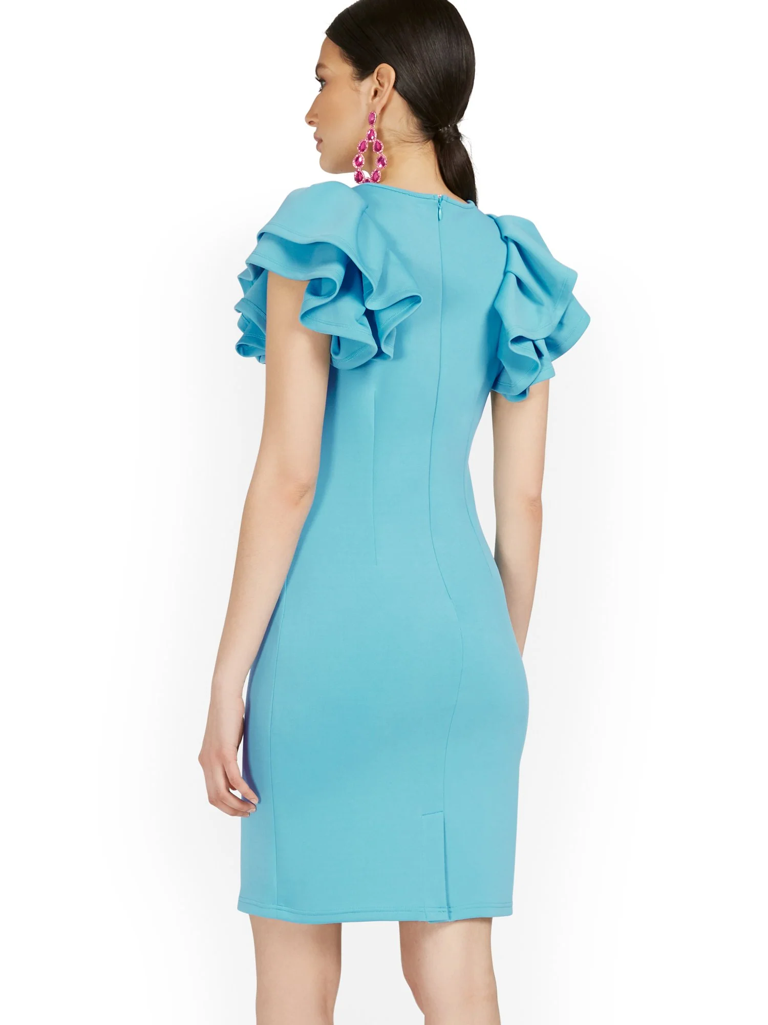 Ruffle-Sleeve Sheath Dress - Image 3