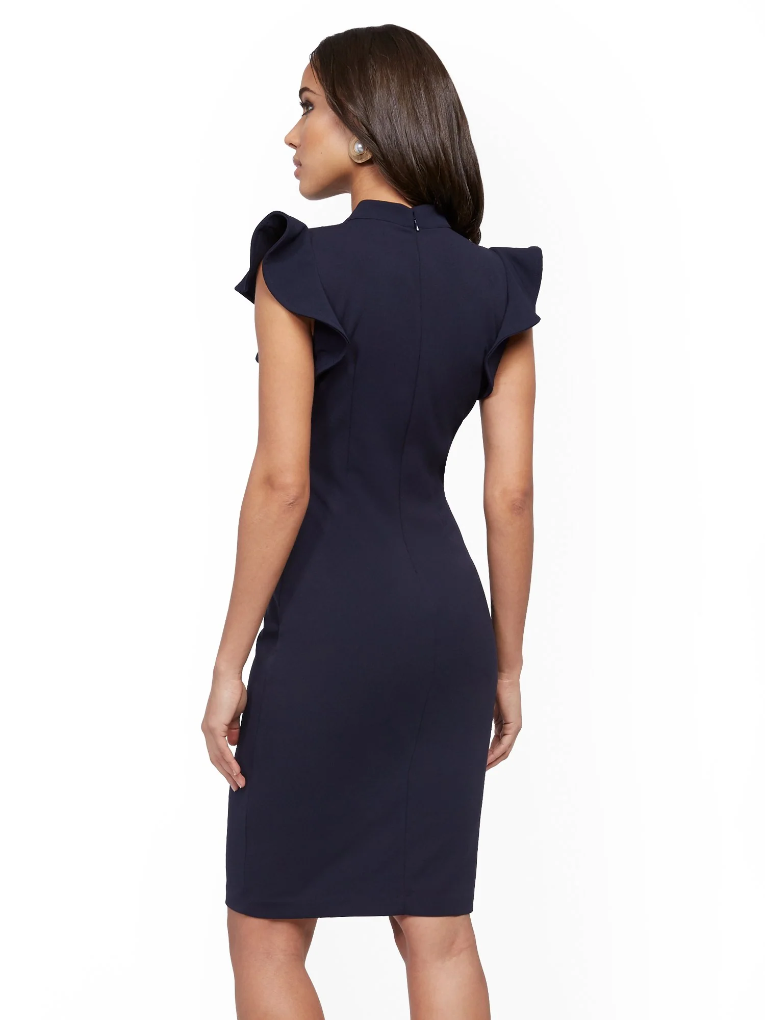 Ruffle-Sleeve Sheath Dress - Magic Crepe® - Image 12