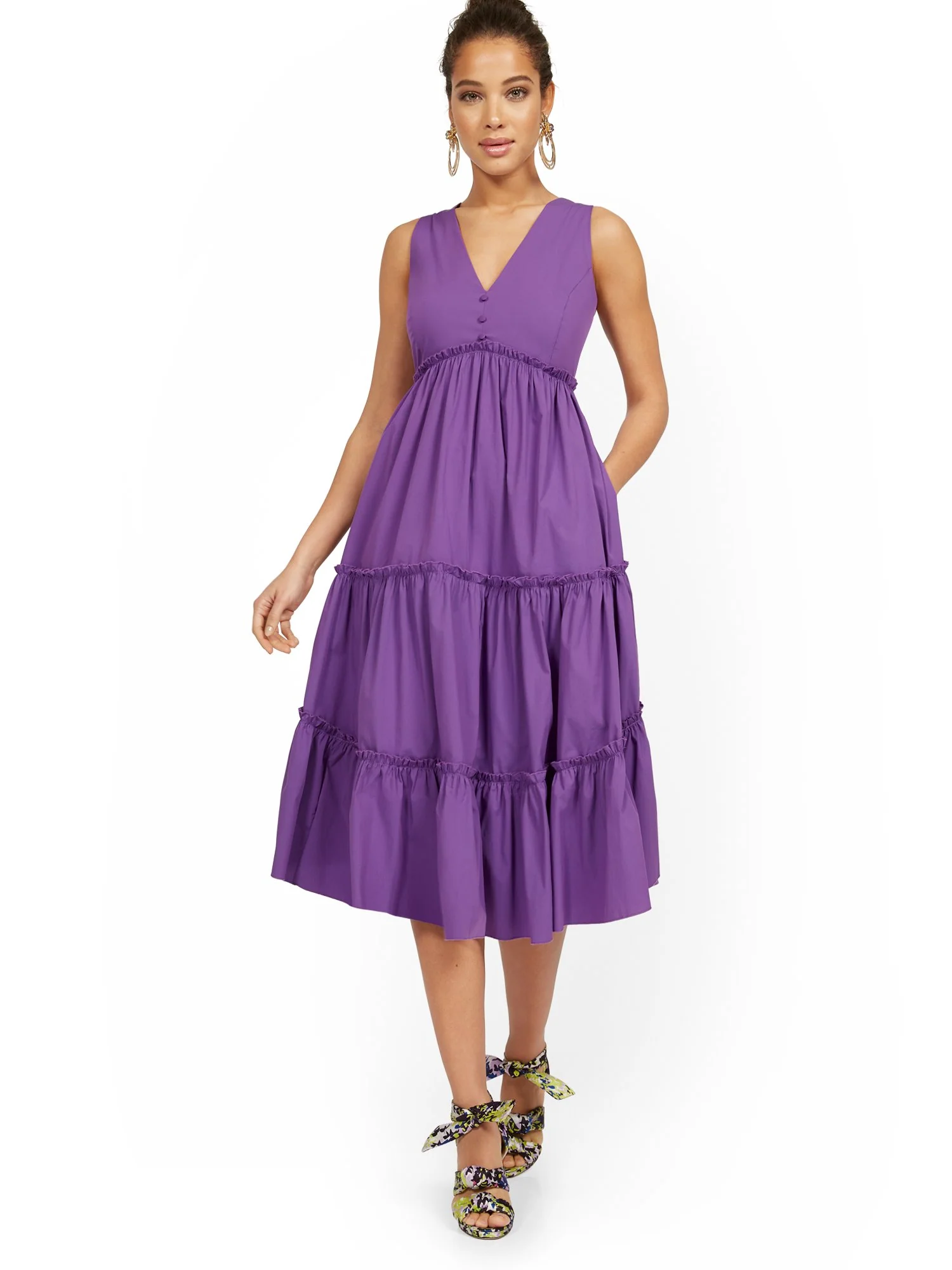 Ruffle-Tier V-Neck Dress - Image 2