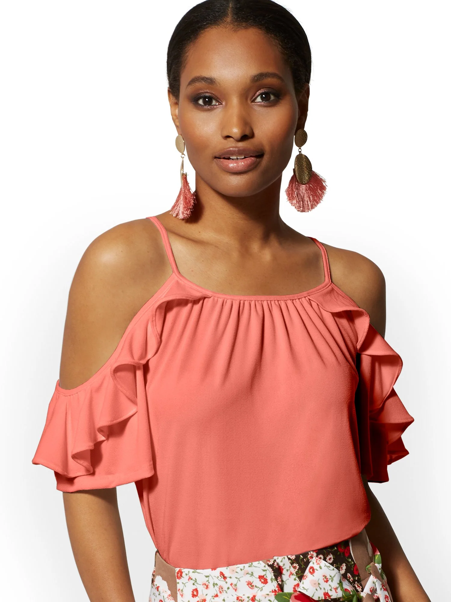 Ruffled Cold-Shoulder Top - 7th Avenue - Image 10