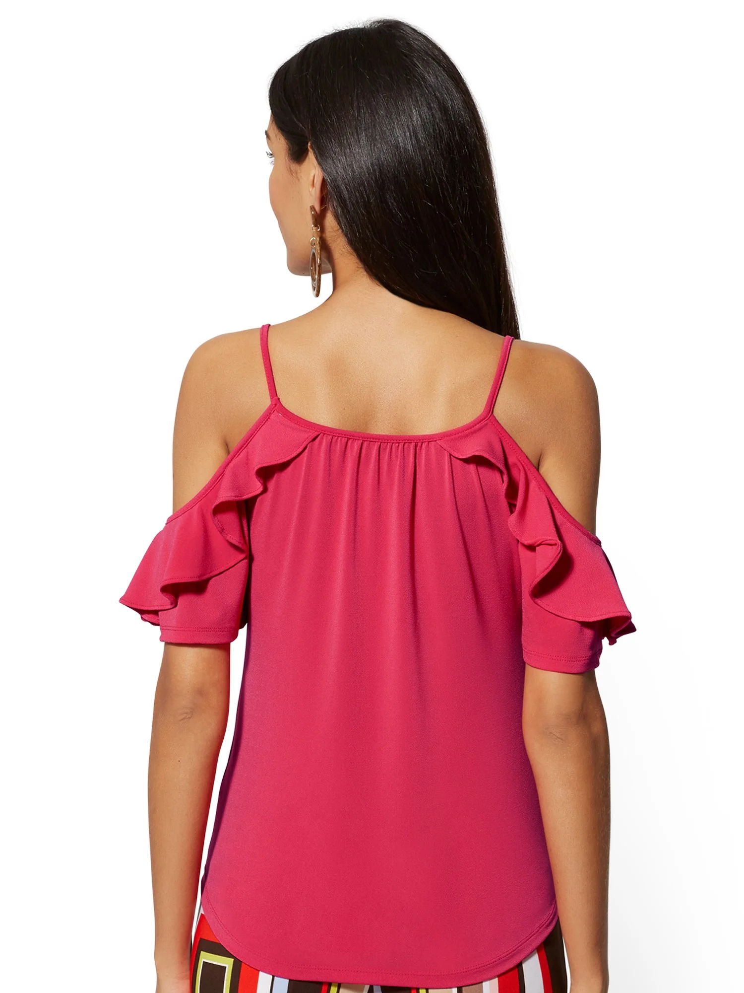Ruffled Cold-Shoulder Top - 7th Avenue - Image 15