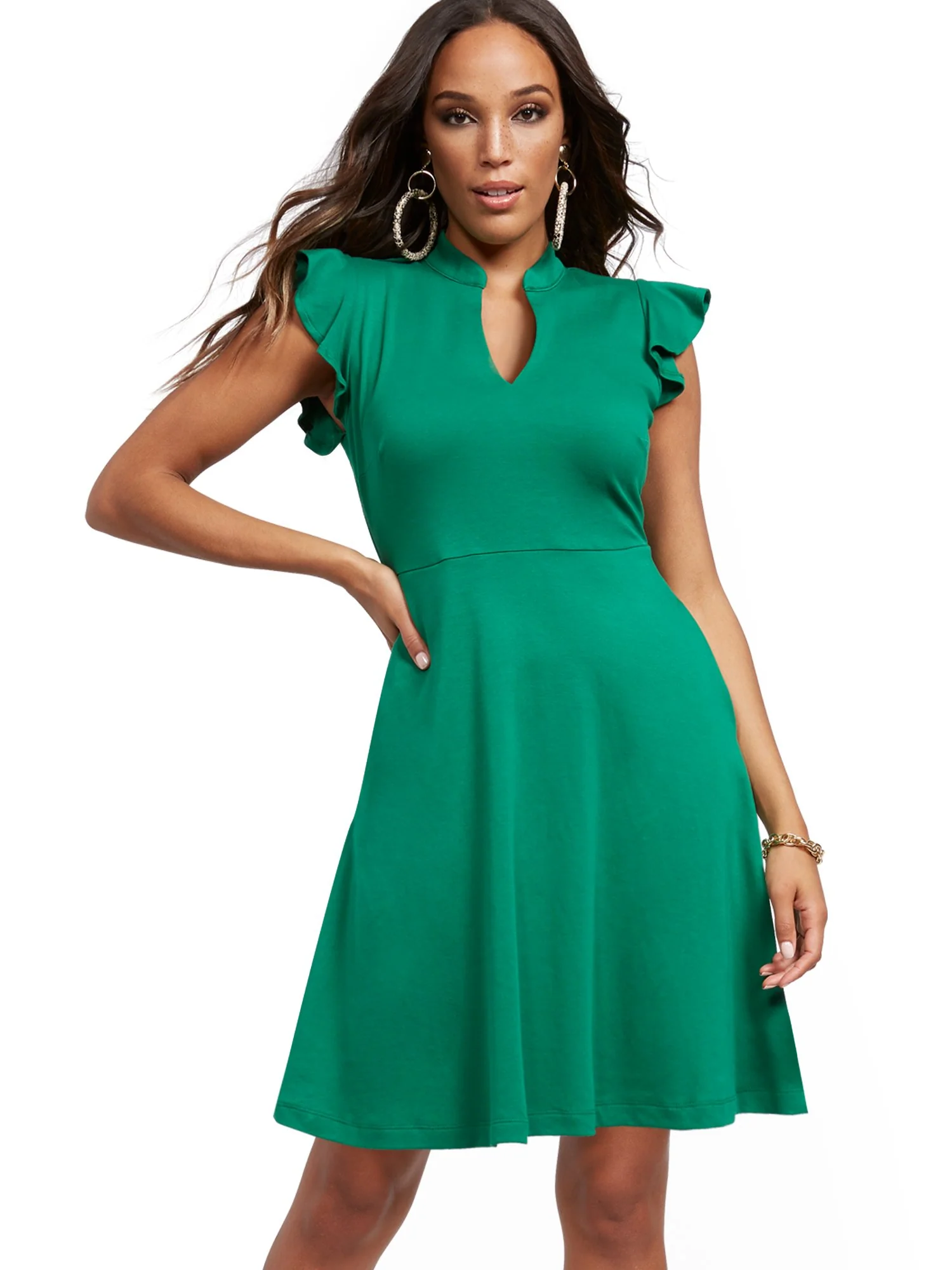 Ruffled Cotton Fit and Flare Dress - Image 13