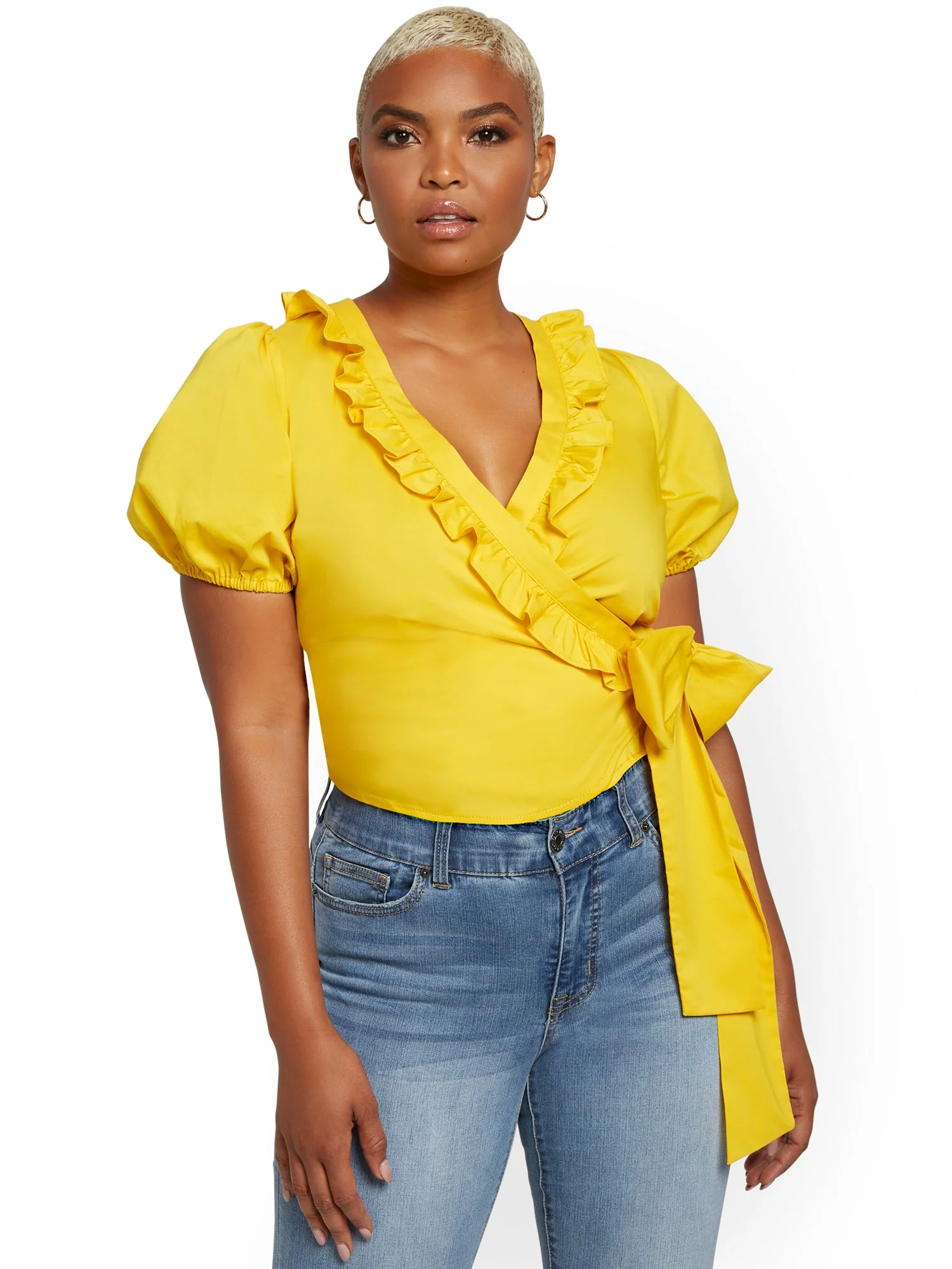 Ruffled Poplin Tie-Waist Shirt - 7th Avenue - Image 7