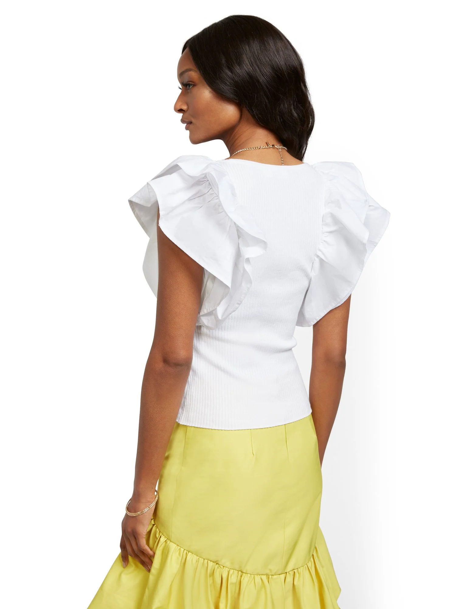 Ruffled-Sleeve Sweater - 7th Avenue - Image 3